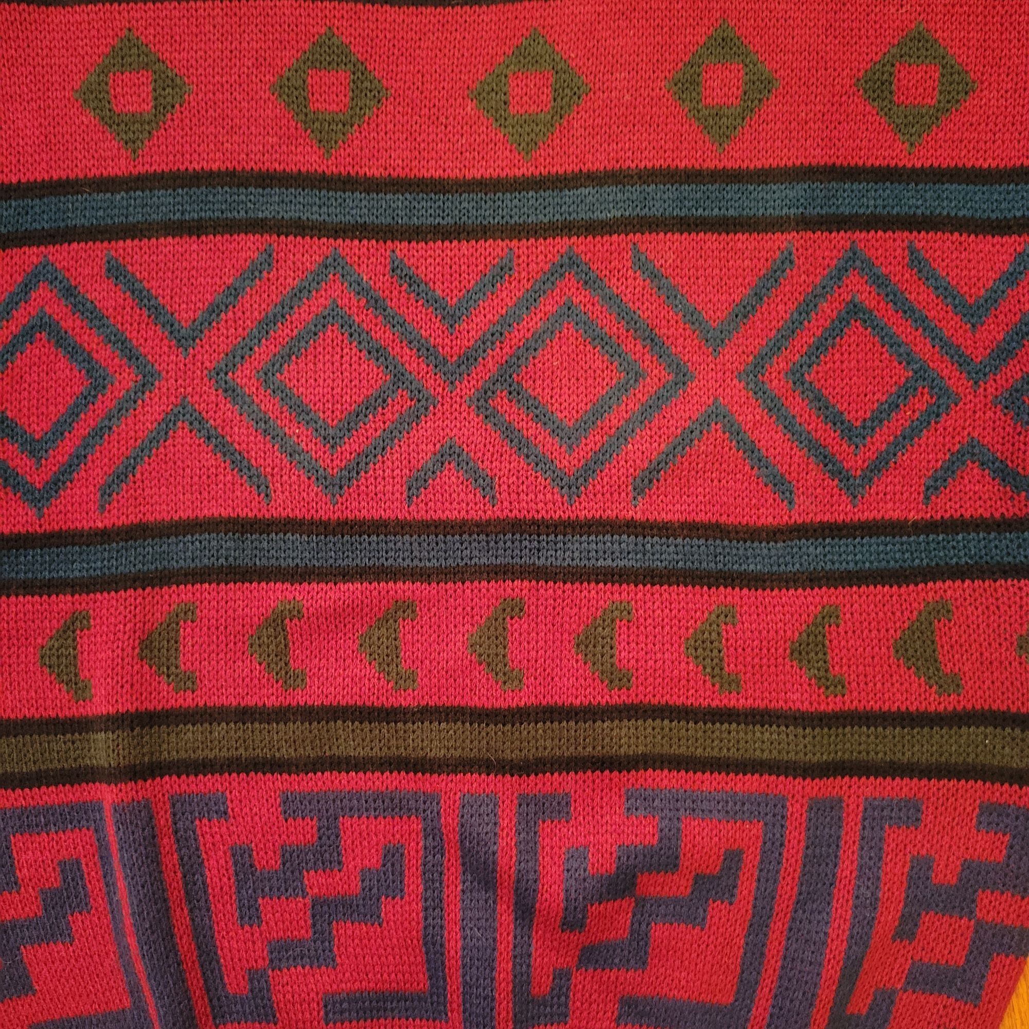 Vintage Vintage Aldo Renaldi Chunky Knit Oversized Sweater Red Blue Size US L / EU 52-54 / 3 - 4 Thumbnail