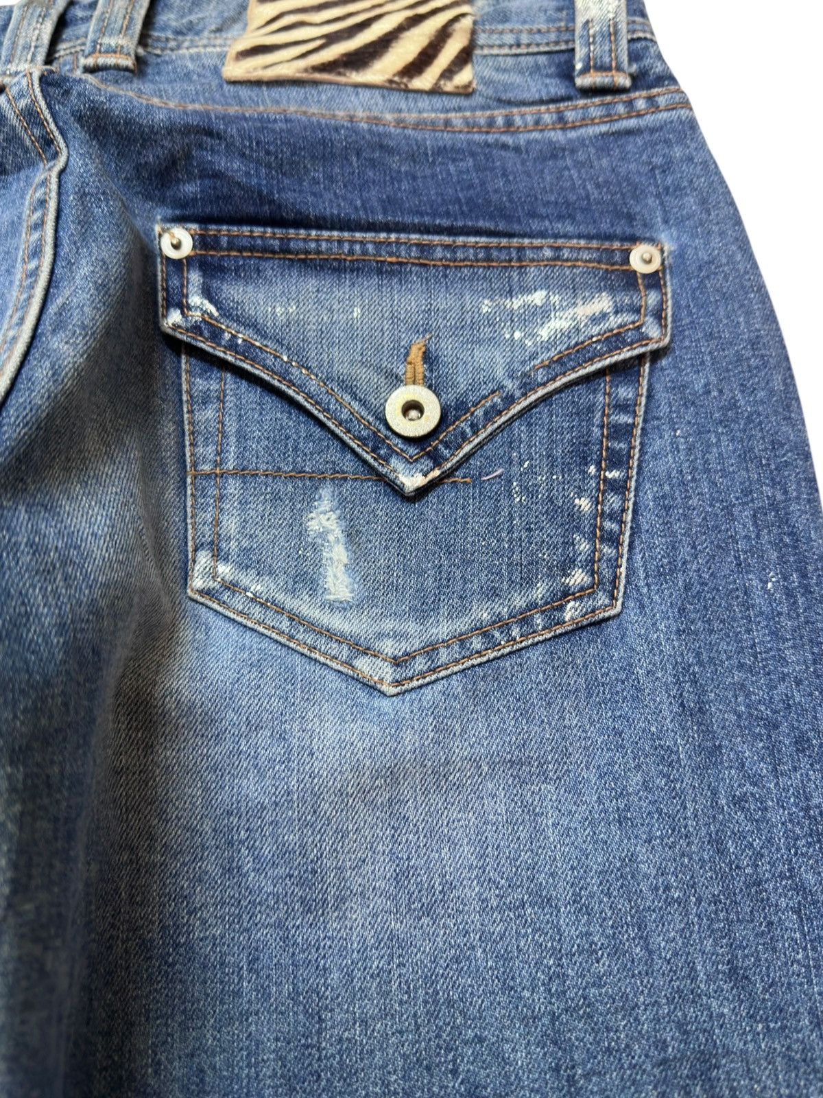 Kapital Vintage Double Standard Silver Splatter Distressed Denim Size US 30 / EU 46 - 6 Thumbnail