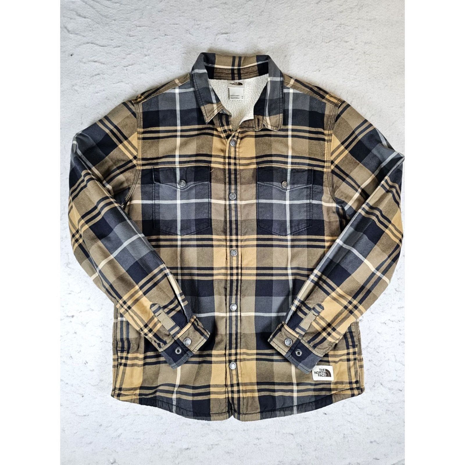 The North Face The North Face Fleece Lined Flannel Shirt Jacket Button-Up Mens Size M Yellow/Black Size US M / EU 48-50 / 2 - 2 Thumbnail