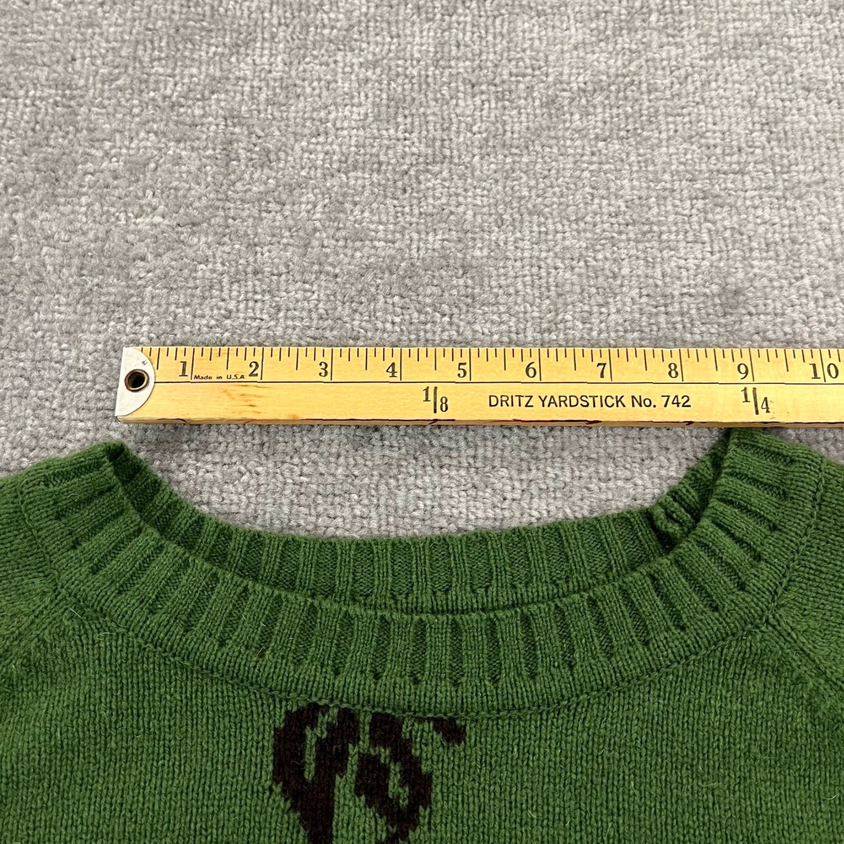 Vintage IVKO Sweater Womens Size 36 Small Green Intarsia Floral Wool Art Pullover Boho Size XS / US 0-2 / IT 36-38 - 5 Thumbnail