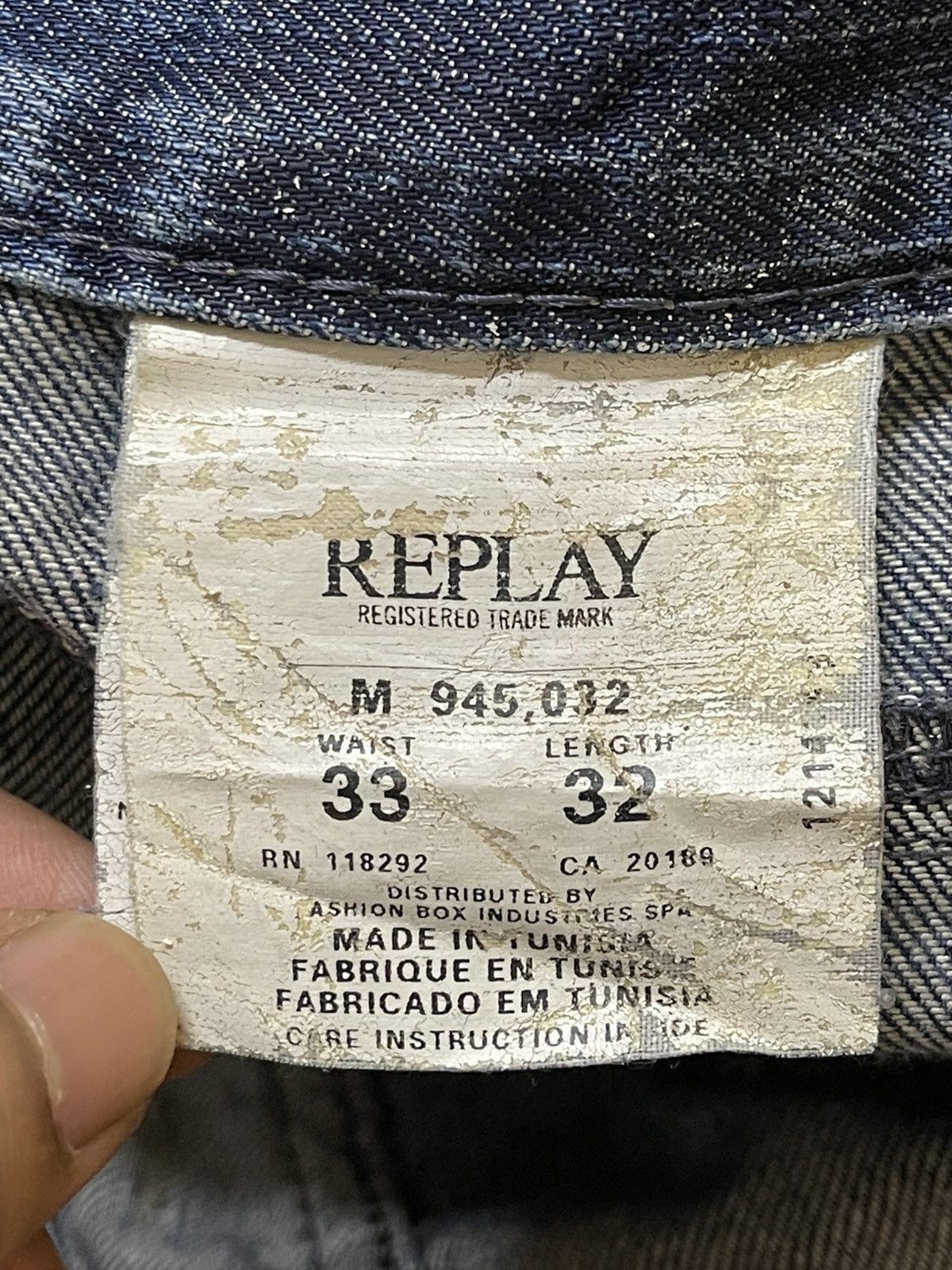 Replay Blue Faded Wash Avant Garde Style Loose Jeans