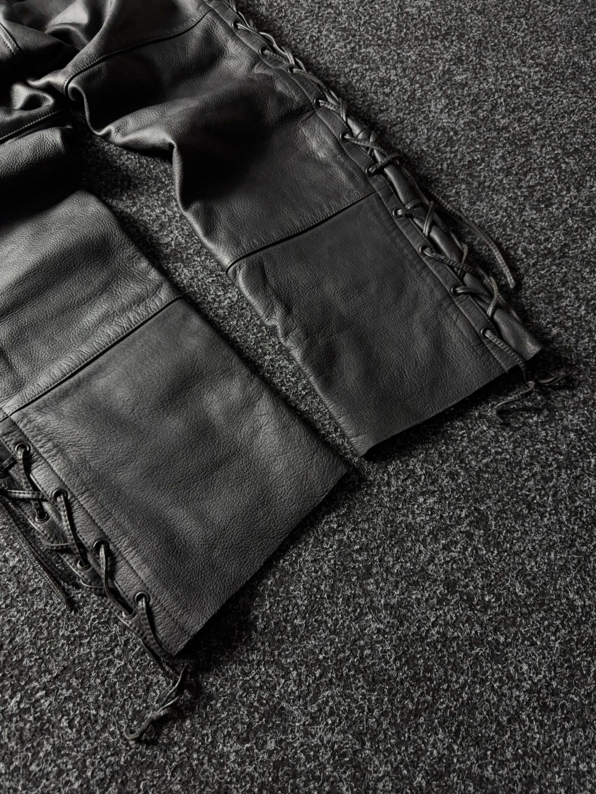 Leather Y2K Vintage Leather Pants Opium Style Alt Biker USA Rare Size US 37 - 12 Thumbnail