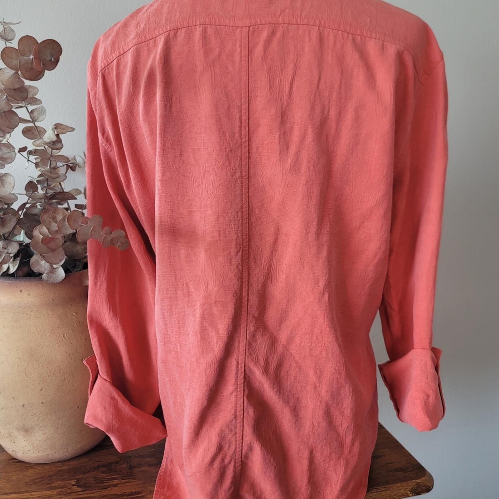 Chicos Chico's Design Coral 100% Silk Blouse Coastal Sz 0 (US 4) Size S / US 4 / IT 40 - 7 Thumbnail