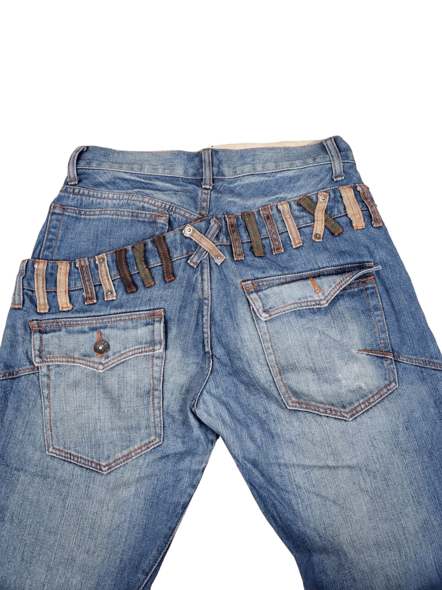 Japanese Brand × Vintage 🔥Vintage Denim Double Waist Rare Design 🔥 Size US 31 - 4 Thumbnail