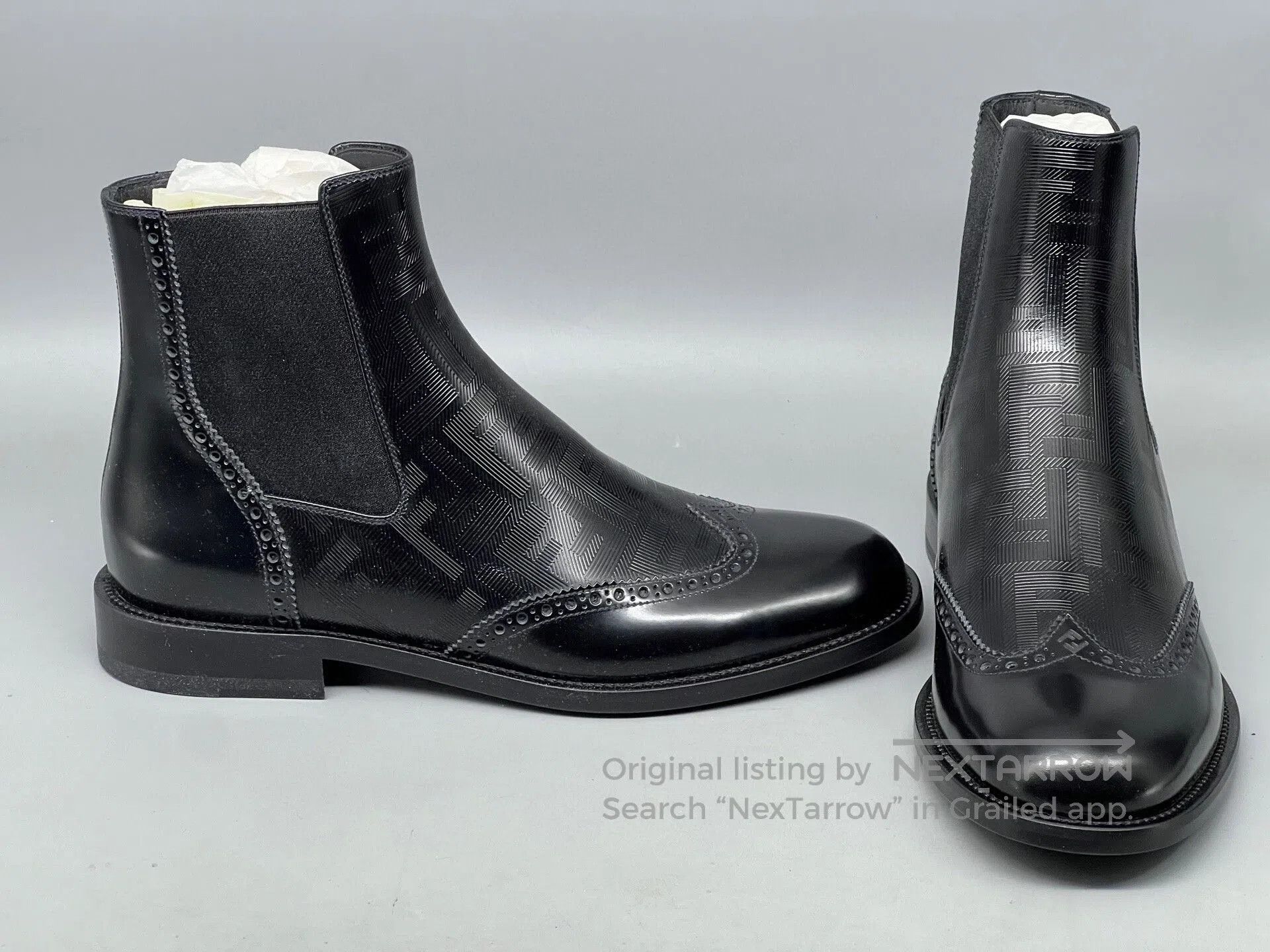 Fendi fendi black leather chelsea boots for men. Size US 7 / EU 40 - 2 Thumbnail