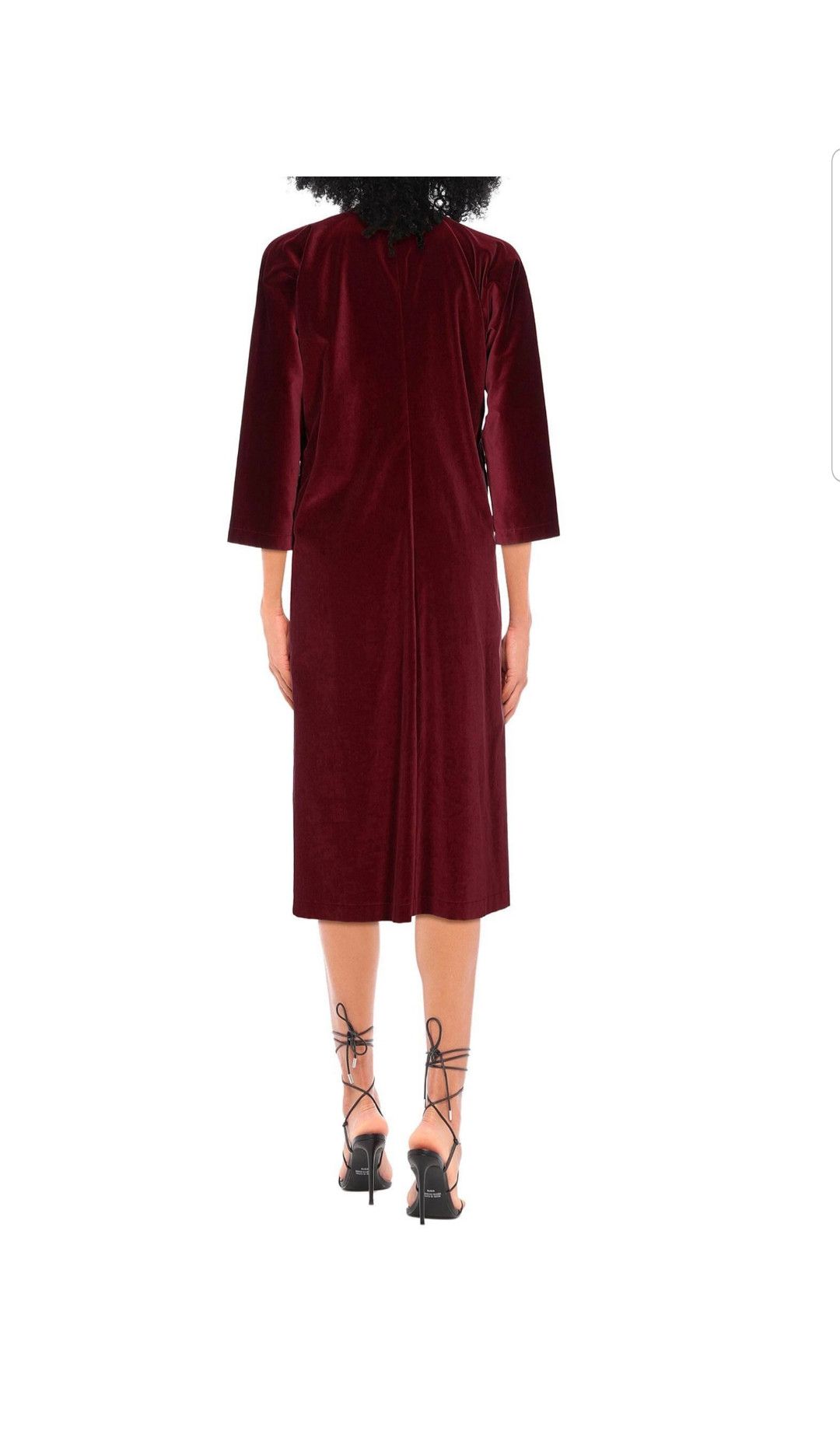 Comme des Garcons 1994 burgundy round neck frilled hem maxi dress
