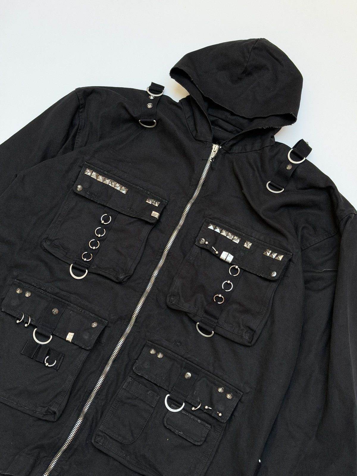 Balenciaga Balenciaga Hooded Studded Zip Up Jacket Black Size US XS / EU 42 / 0 - 3 Thumbnail
