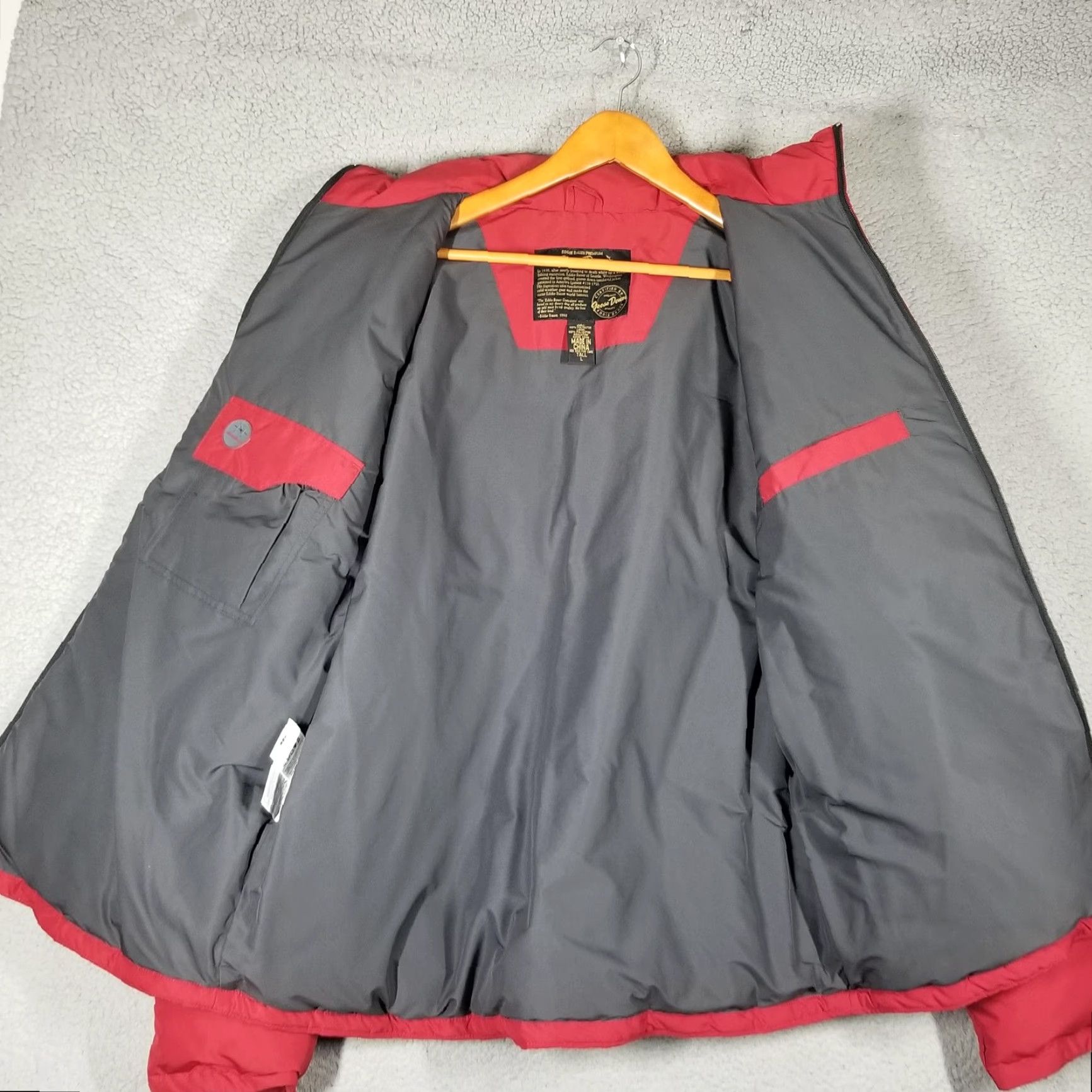 Eddie Bauer Eddie Bauer Jacket Mens Large Tall Goose Down Puffer Full Zip Winter Coat Warm Red Size US L / EU 52-54 / 3 - 3 Thumbnail
