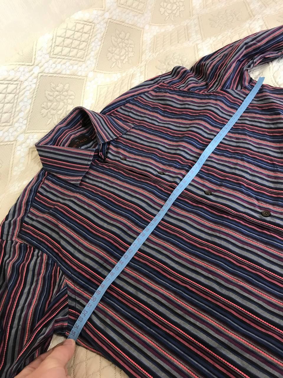 Etro 🔥 Etro Italy Vintage Striped Button Long Sleeve Shirt Purple Size US XL / EU 56 / 4 - 5 Thumbnail