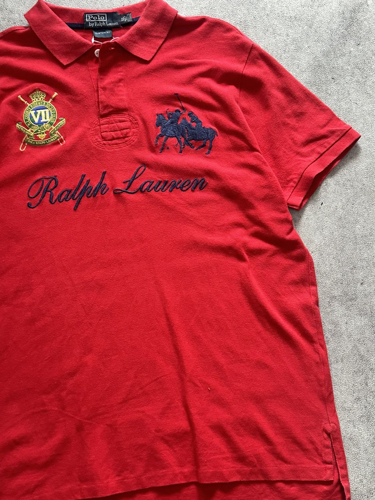 Polo Ralph Lauren 90s Polo Ralph Lauren Crest Big Pony Embroidered Polo Shirt Size US XL / EU 56 / 4 - 3 Thumbnail