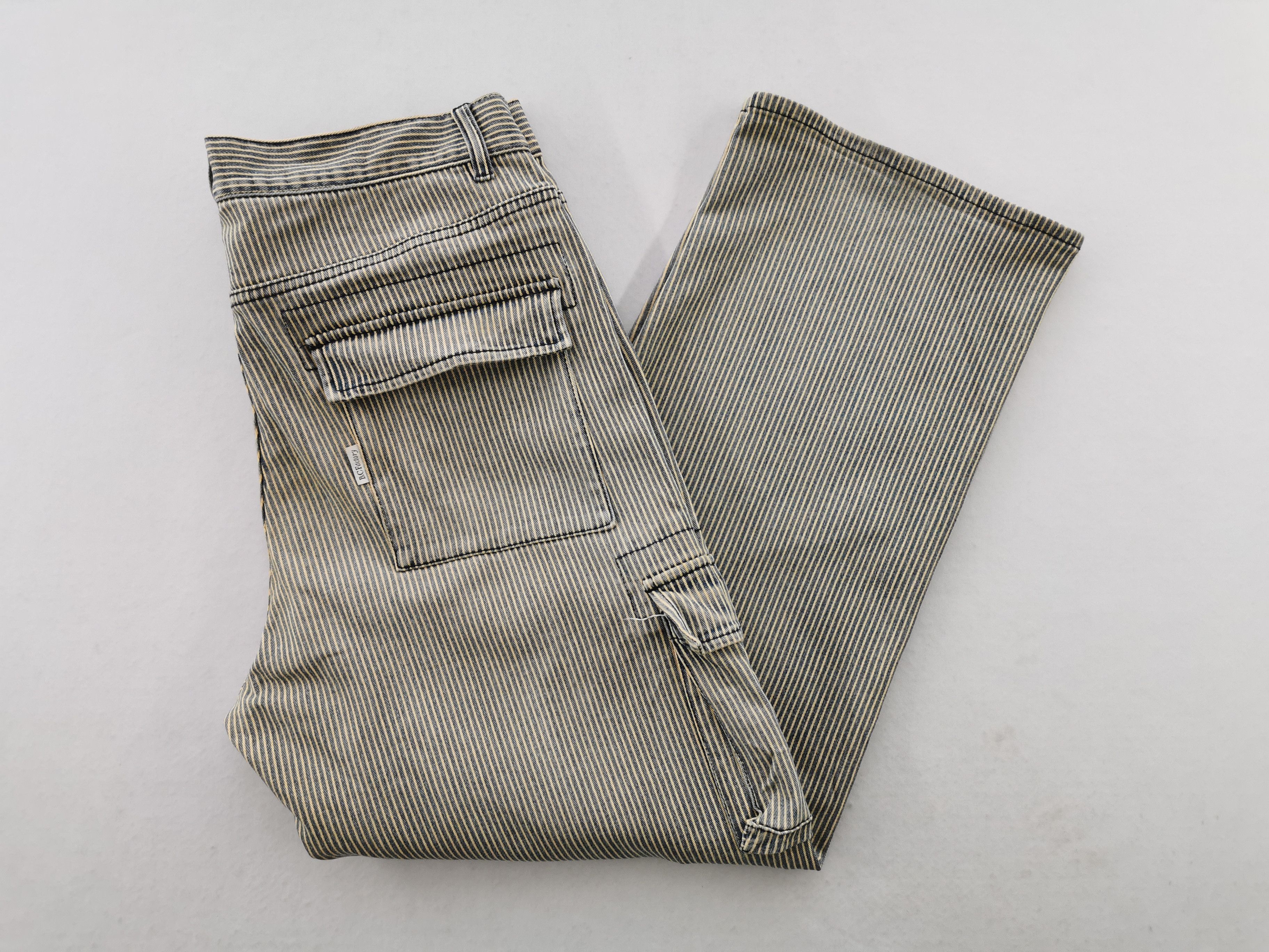 Vintage Vintage 90's BC Factory Hickory Cargo Denim Size 37 Size US 37 - 5 Thumbnail