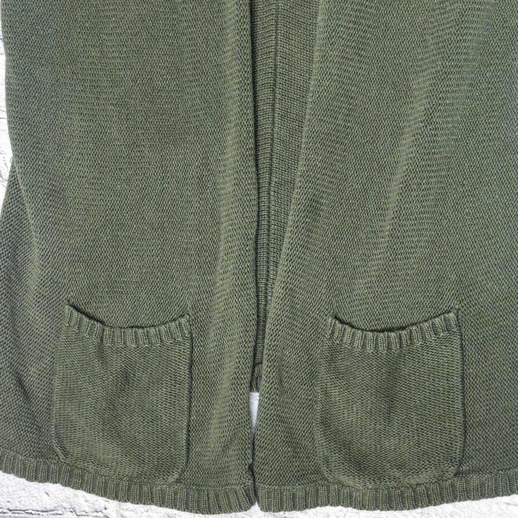 Eddie Bauer Eddie Bauer Olive Green Knit Sleeveless Cardigan Vest Women's M Linen Cotton Green Solid Knit Vest Casual Women M Size M / US 6-8 / IT 42-44 - 2 Thumbnail