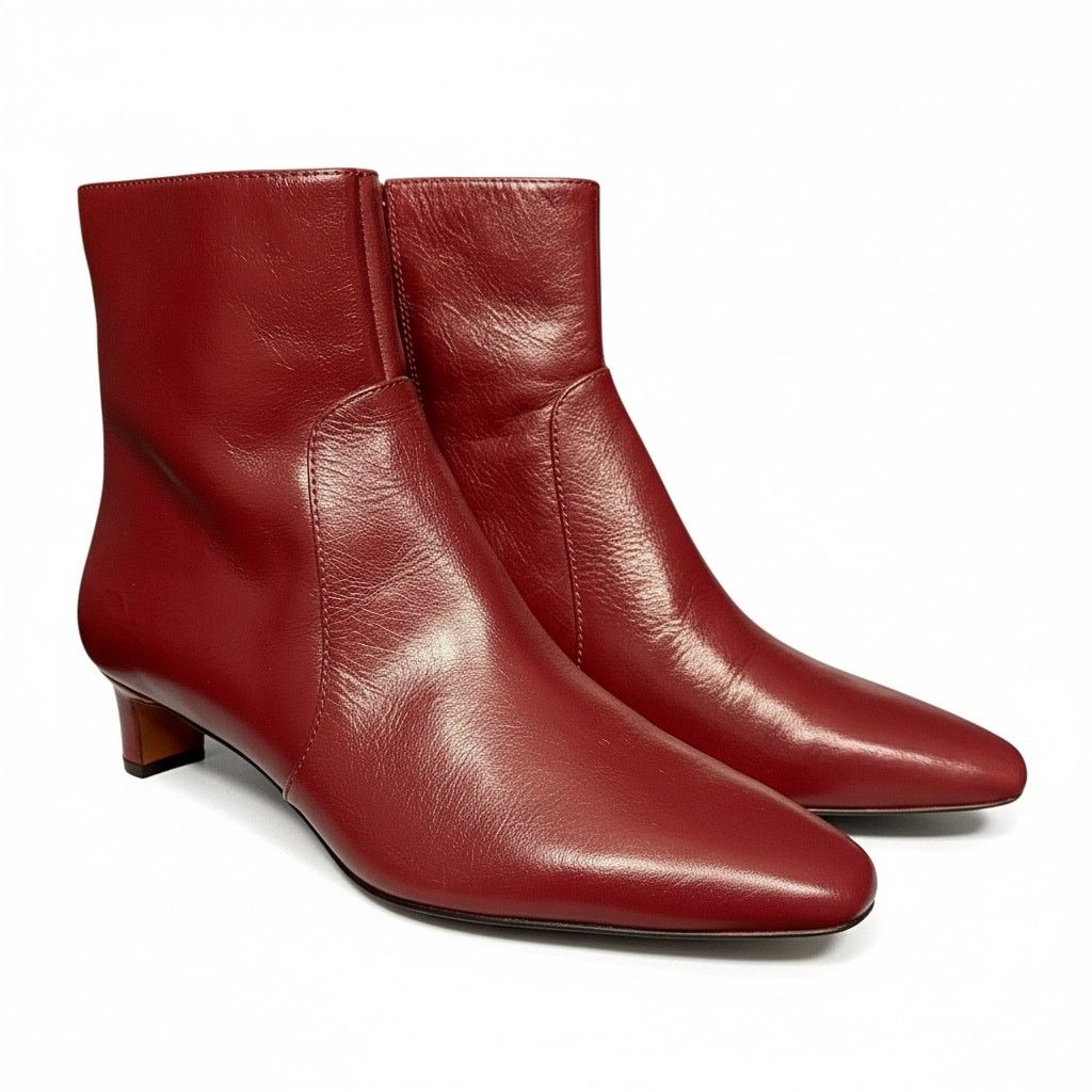 Madewell Madewell The Dimes Women's Size 7 Deep Red Kitten Heel Boots Size US 7 / IT 37 - 1 Thumbnail