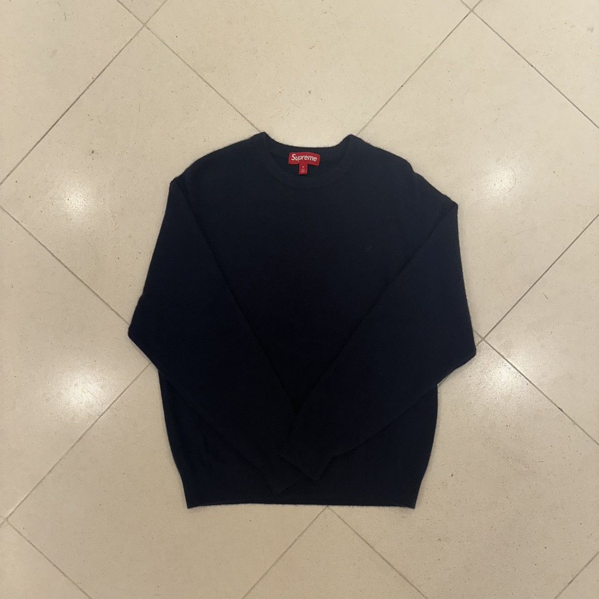 Supreme Supreme FW23 Blurred Logo Sweater Blue/Pink/White | Grailed