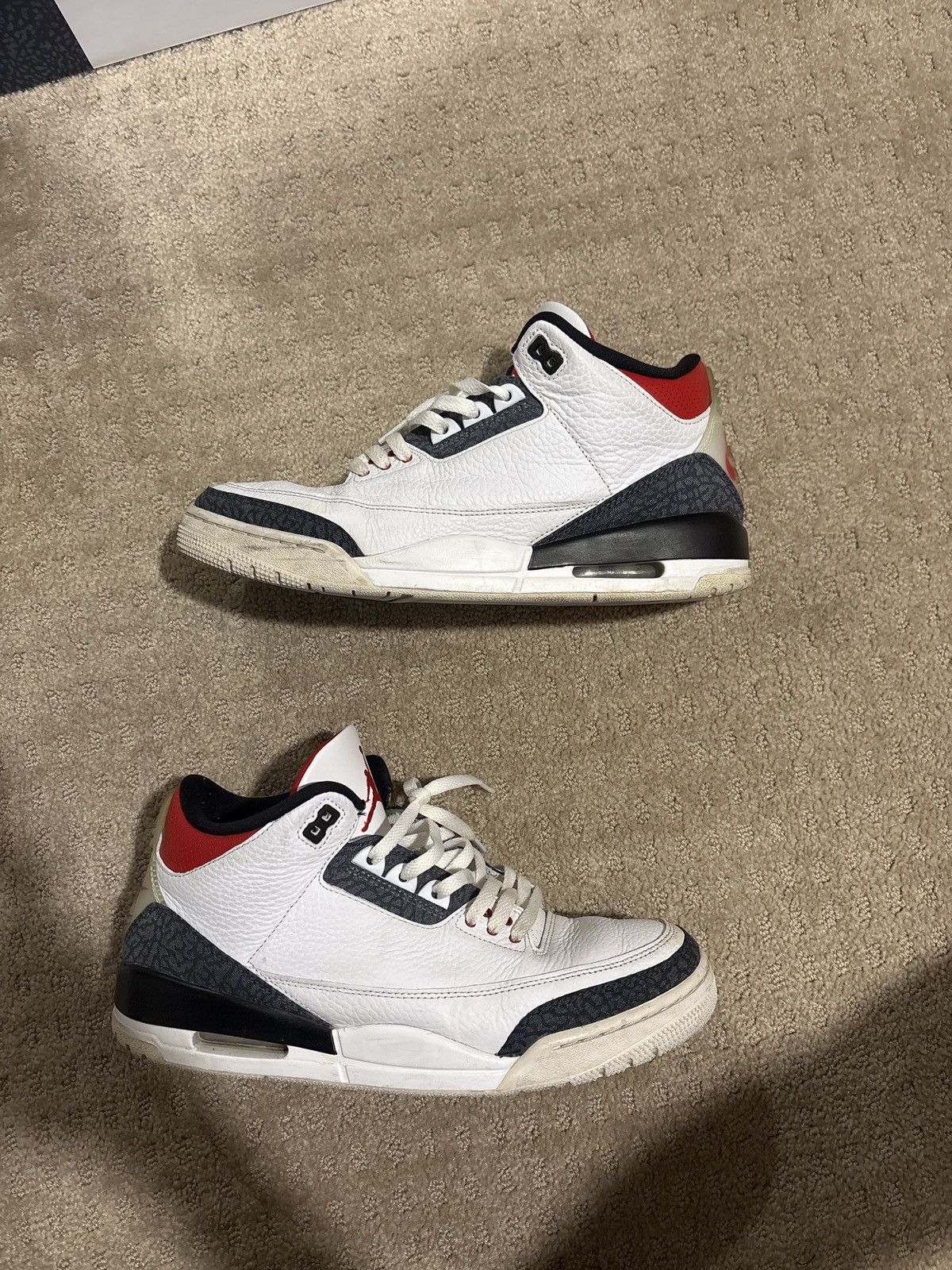 Jordan Brand Jordan 3 Fire Red Denim 2020 Size US 10.5 / EU 43-44 - 2 Thumbnail