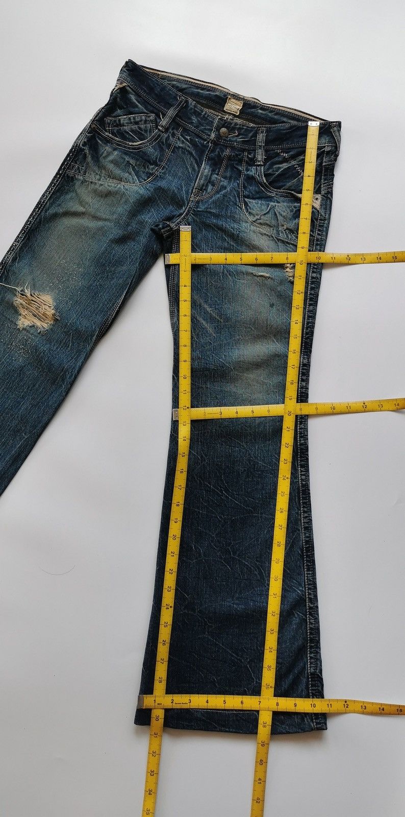 Edwin Brappers Lady Vintage Selvedge Bootcut Distressed Jeans Size 31" - 13 Thumbnail