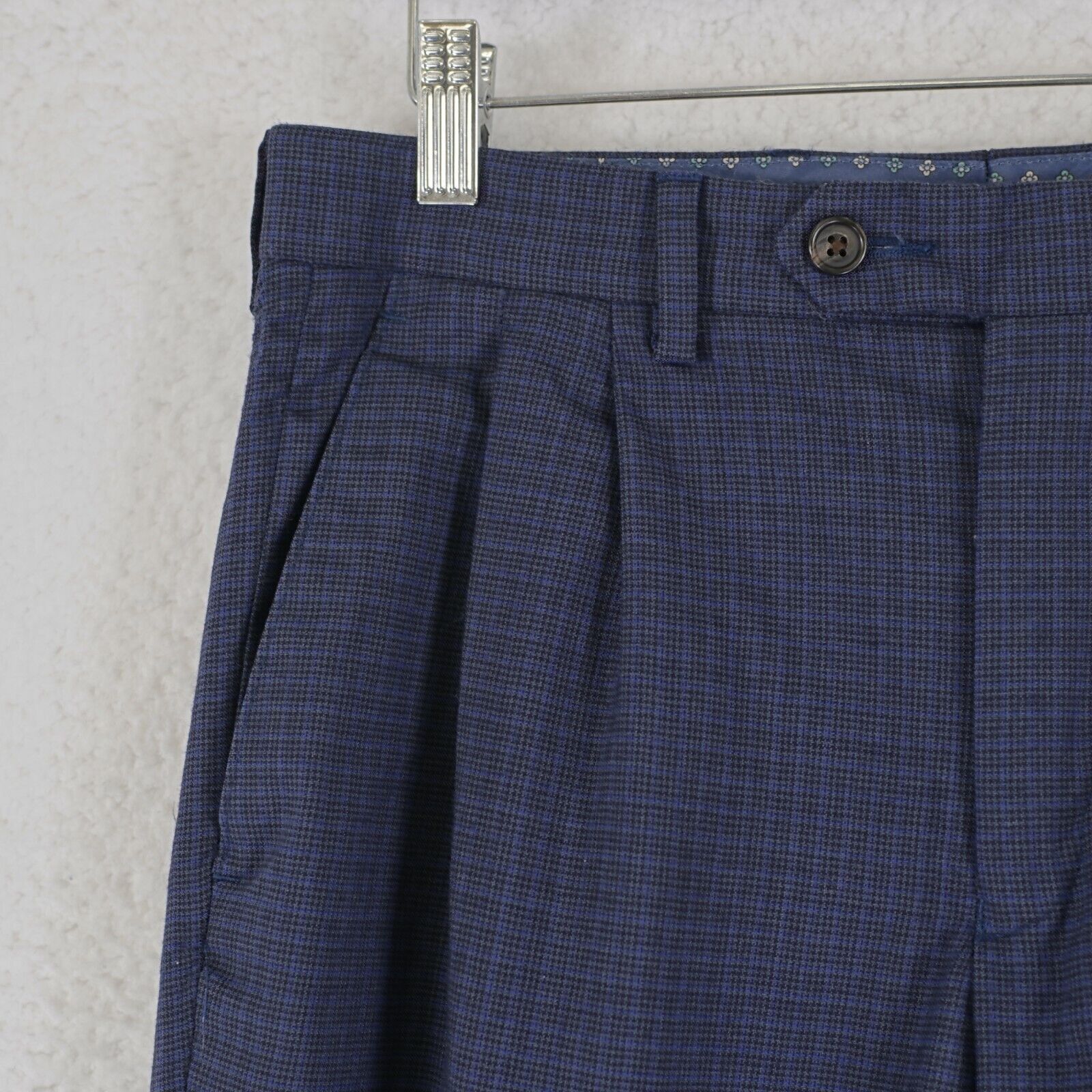 Lauren Ralph Lauren Lauren Ralph Lauren Wool Blue Black Star Check Windowpane Dr Size 34R - 3 Thumbnail