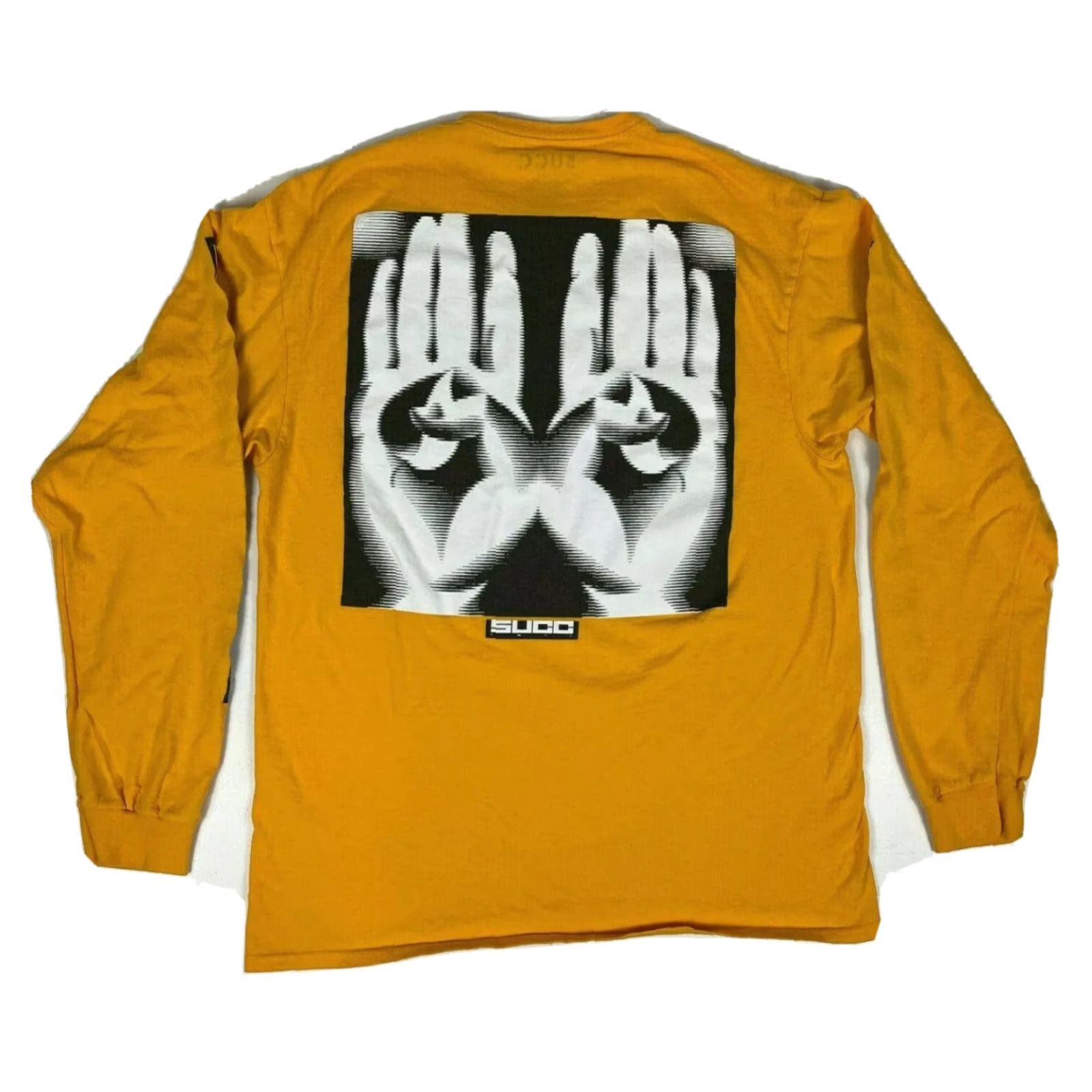 Vintage Succ International Men T-Shirt Long Sleeve Crew Neck Mustard Yellow 100% Cotton Double-Sided Graphic Sz L Size US L / EU 52-54 / 3 - 2 Thumbnail