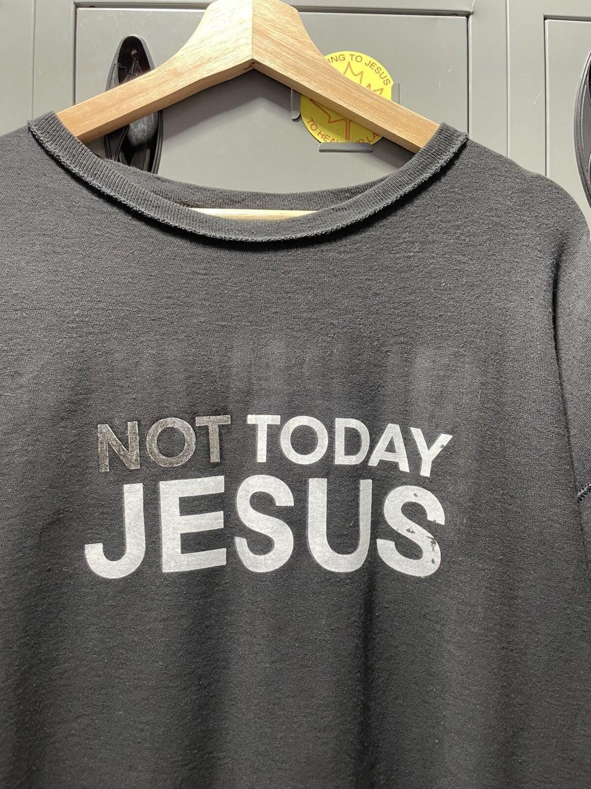 Vintage NOT TODAY JESUS inside out print blacked out NOT text art Size US XL / EU 56 / 4 - 3 Thumbnail