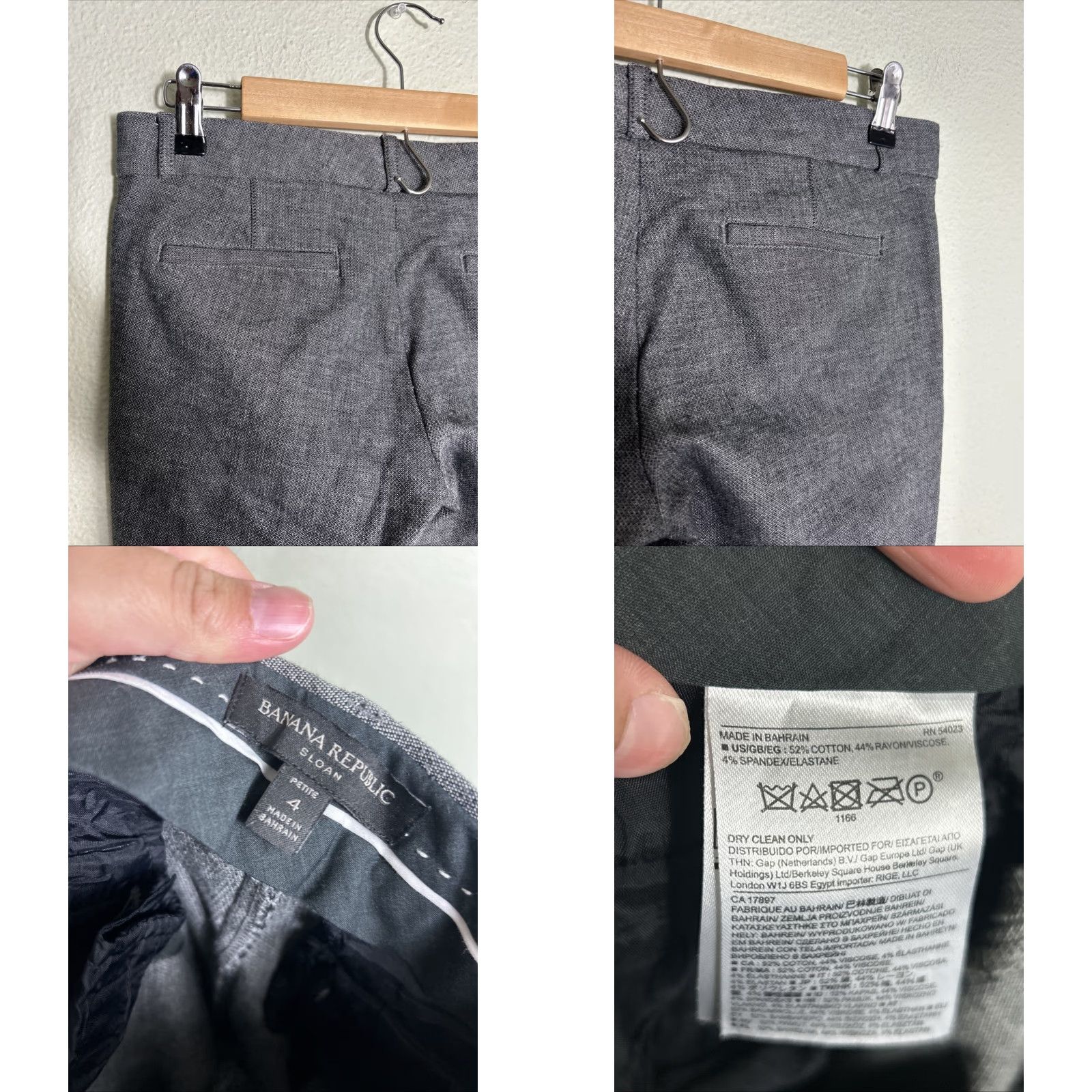 Banana Republic VINTAGE? Wait not vintage. Banana Republic Sloan Pants Women’s 4P Petite Gray Cotton Rayon Dress Pants Slim Fit 30x25 Womens Size 27" / US 4 / IT 40 - 9 Thumbnail