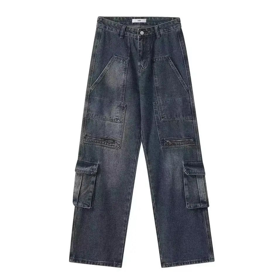 Japanese Brand Retro loose straight leg casual pocket jeans Size US 32 / EU 48 - 5 Thumbnail