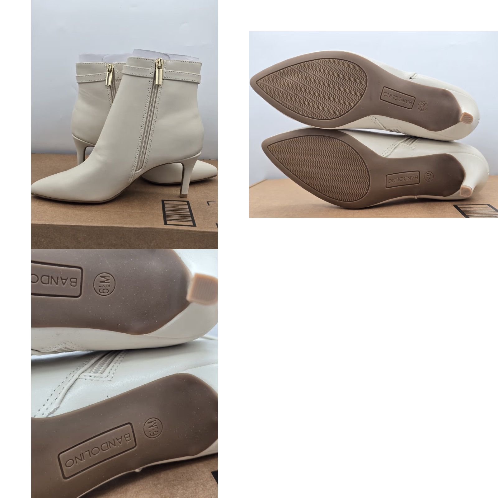 Vintage Bandolino Galayn Boots Womens Size 6.5 M Ivory Ankle White Kitten Heel NWOB 90s? Size US 7 / IT 37 - 8 Thumbnail