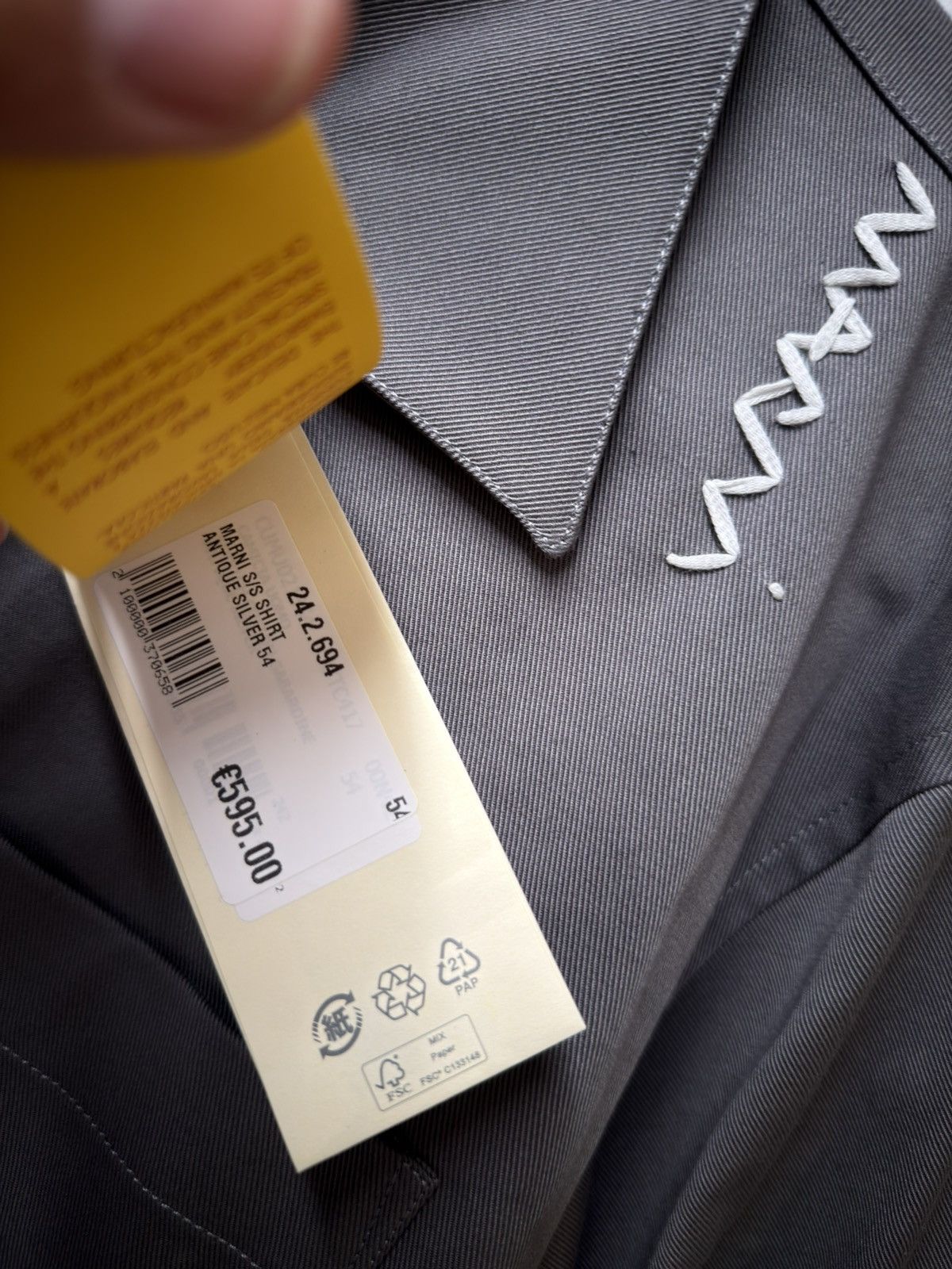 Marni Marni - Short Sleeve Button Up Overshirt -Gray -54 Size US L / EU 52-54 / 3 - 3 Thumbnail