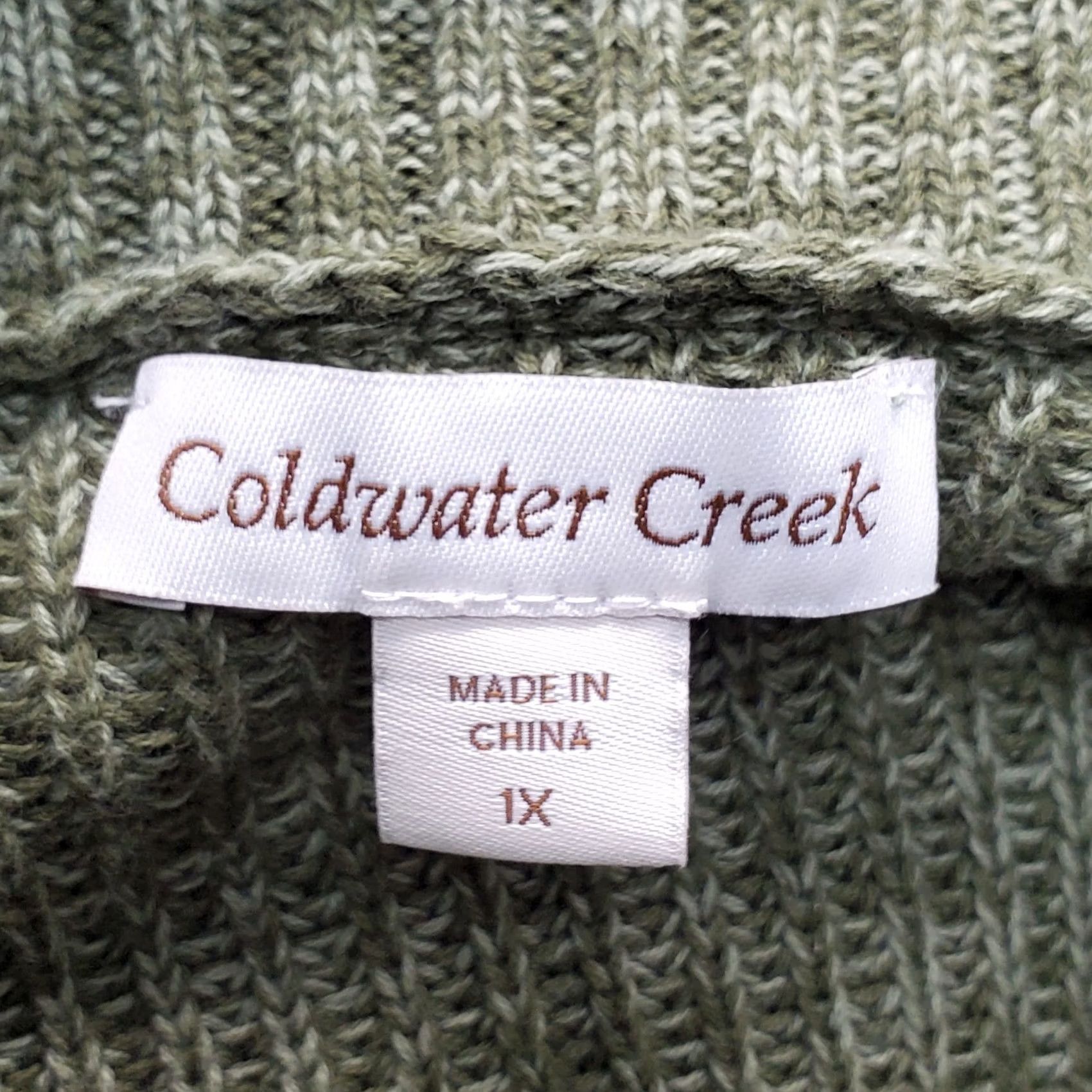 Coldwater Creek Coldwater Creek Womens Sweater Green 1X Long Sleeve Turtleneck Chunky Knit Pullover, Size 1X, Knit, Solid, Raglan Sleeve, Fall Winter Size XL / US 12-14 / IT 48-50 - 5 Thumbnail