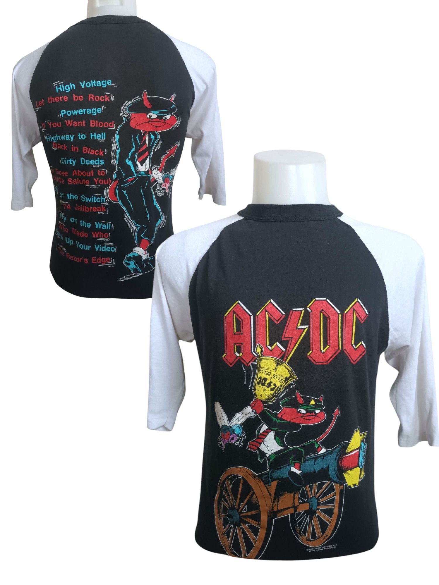 AC/DC Vintage t shirt ACDC HELL'S BELLS 1990 ragland tour tshirt. Size US L / EU 52-54 / 3 - 1 Thumbnail