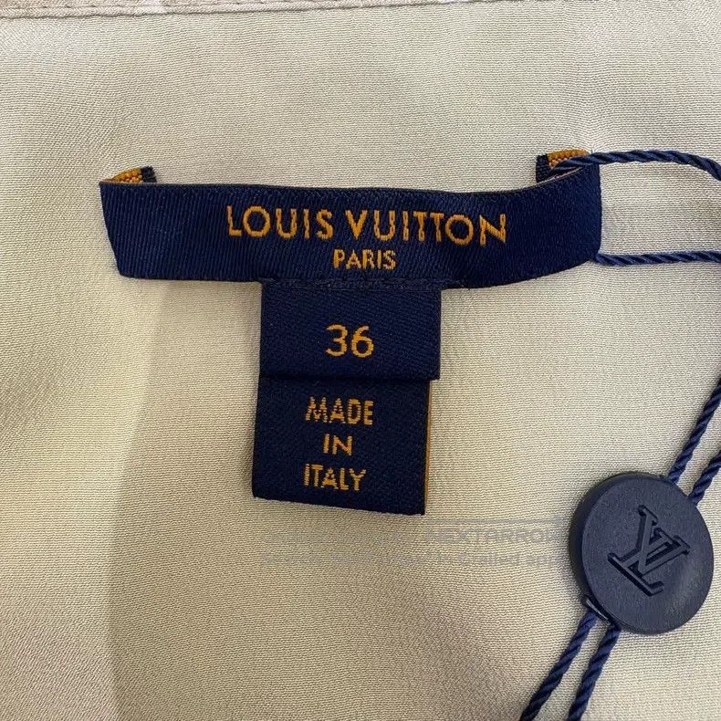 Louis Vuitton Louis Vuitton Tie-dyed khaki full logo mulberry silk shirt Size XS / US 0-2 / IT 36-38 - 7 Thumbnail