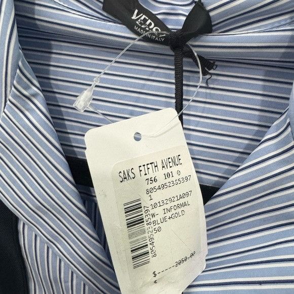 Versace Versace Nautical-Print Striped Shirt Blue Men’s Size 50/US L Size US L / EU 52-54 / 3 - 3 Thumbnail