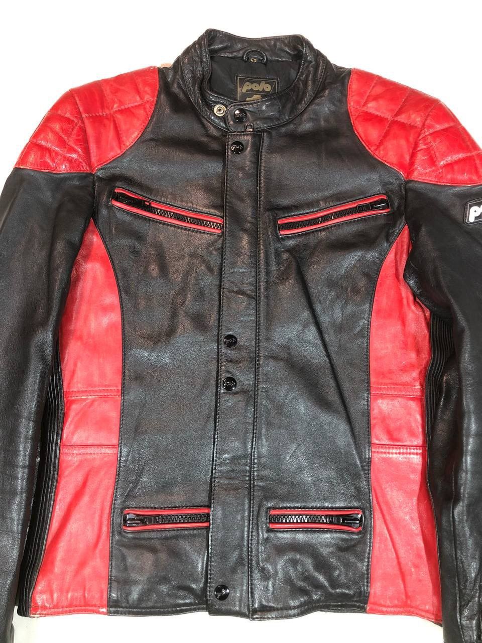 Vintage Polo Racing Moto Biker Leather Jacket Vintage Size US M / EU 48-50 / 2 - 2 Thumbnail