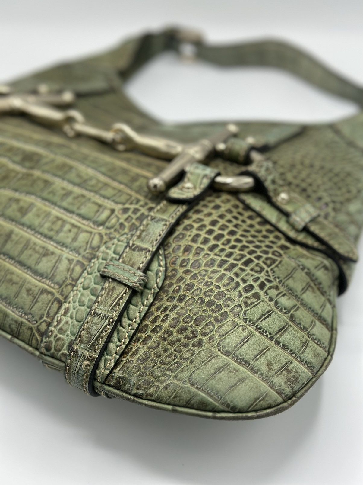 Gucci RARE Gucci 85th Anniversary Crocodile Horsebit Hobo bag Size ONE SIZE - 8 Thumbnail