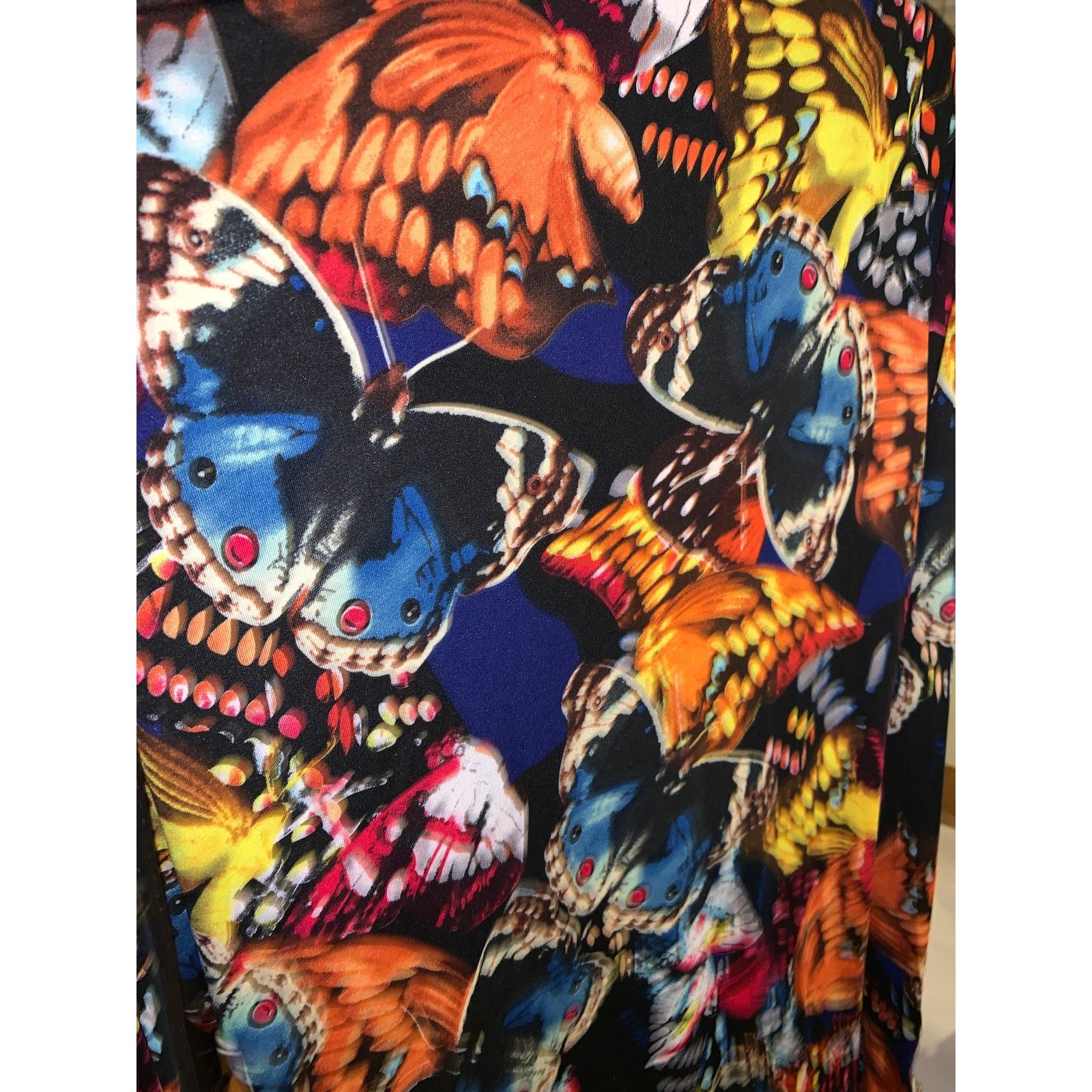 Bcbgmaxazria BCBG Max Azria Butterfly Print Button Down Petites Large Y2K Size L / US 10 / IT 46 - 5 Thumbnail