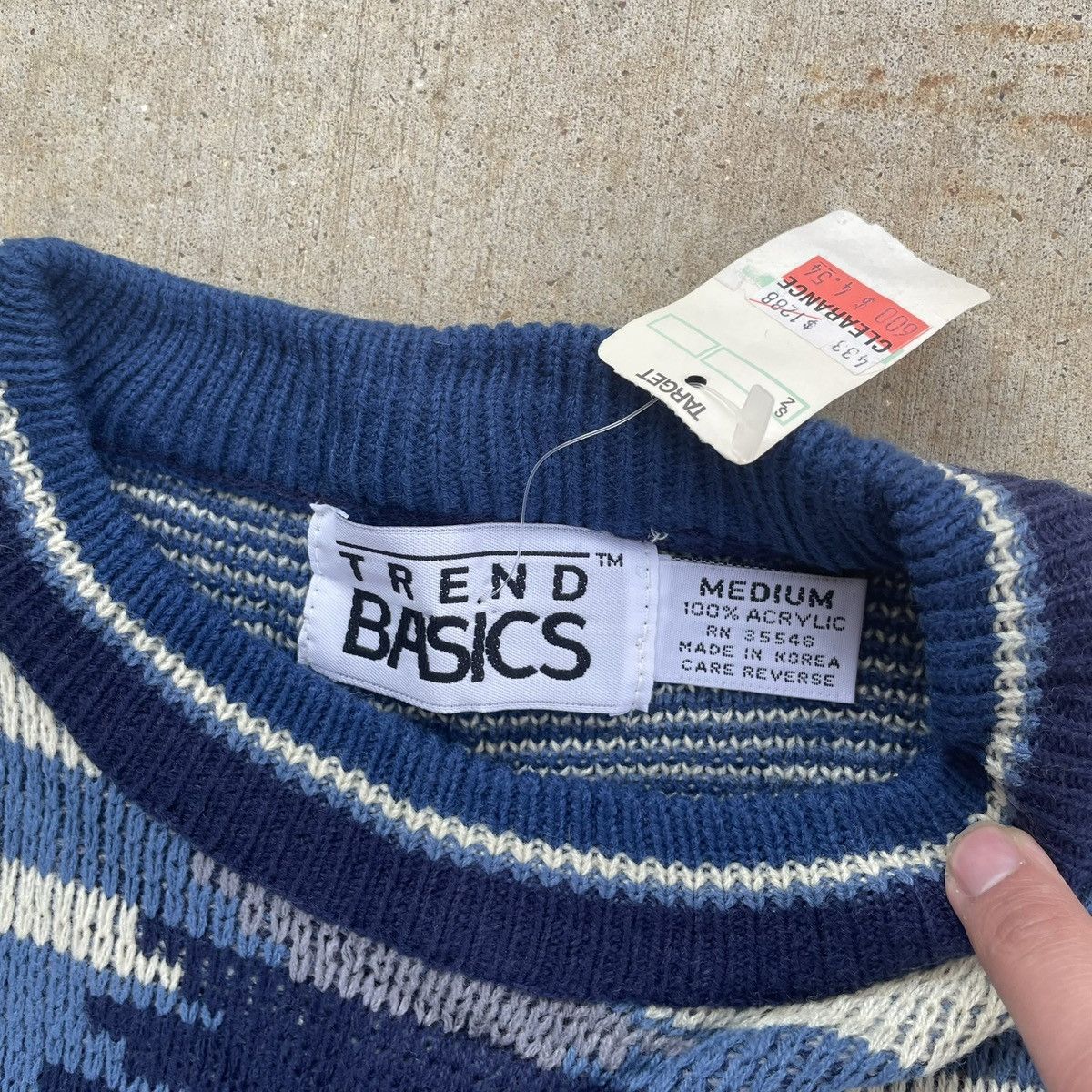 Other Vintage Trend Basics Geometric Knit Sweater Blue Mens M NWT Size US M / EU 48-50 / 2 - 3 Thumbnail
