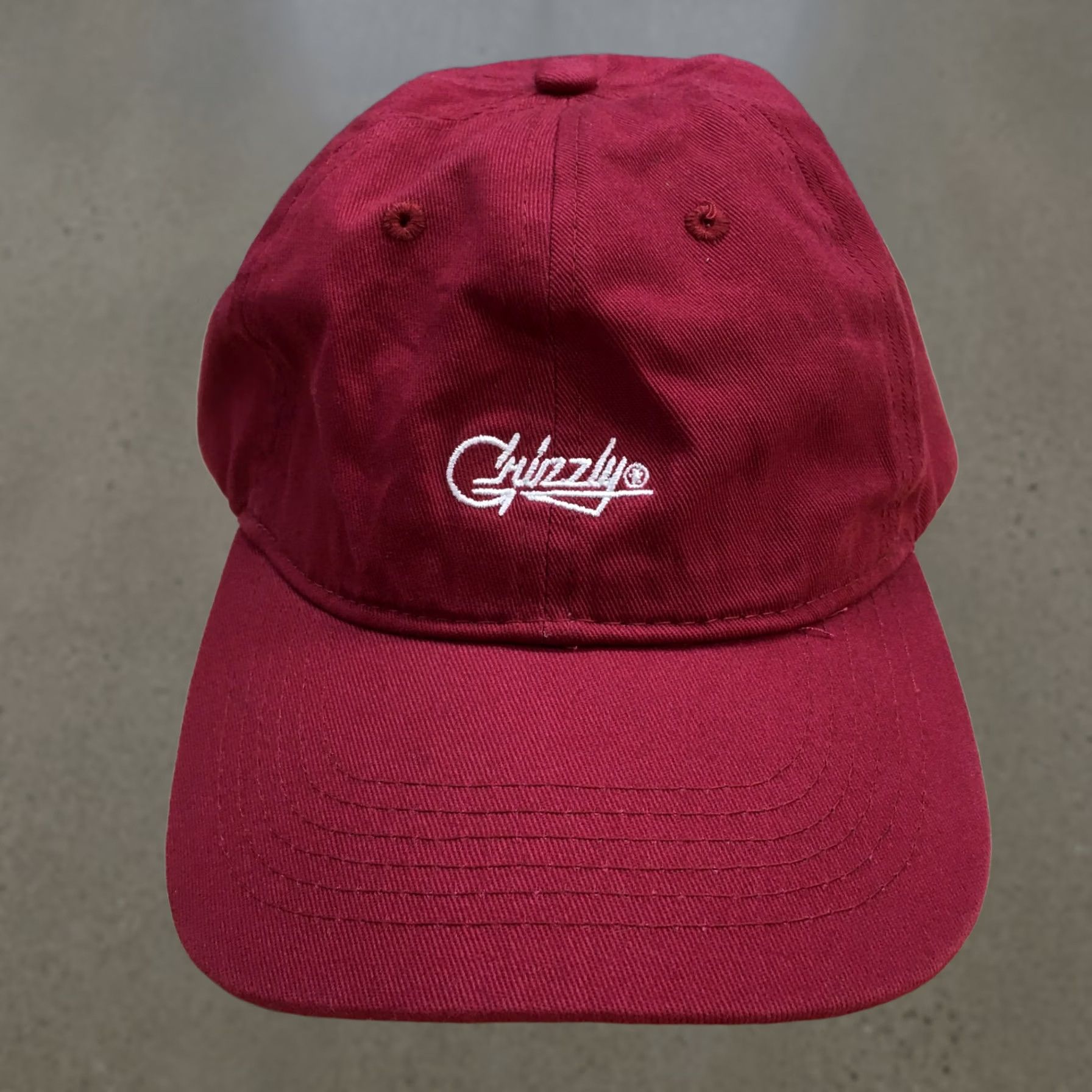Logo 7 Grizzly Hat Baseball Cap One Size Maroon Embroidered Logo Adjustable Basic Mens Size ONE SIZE - 1 Thumbnail