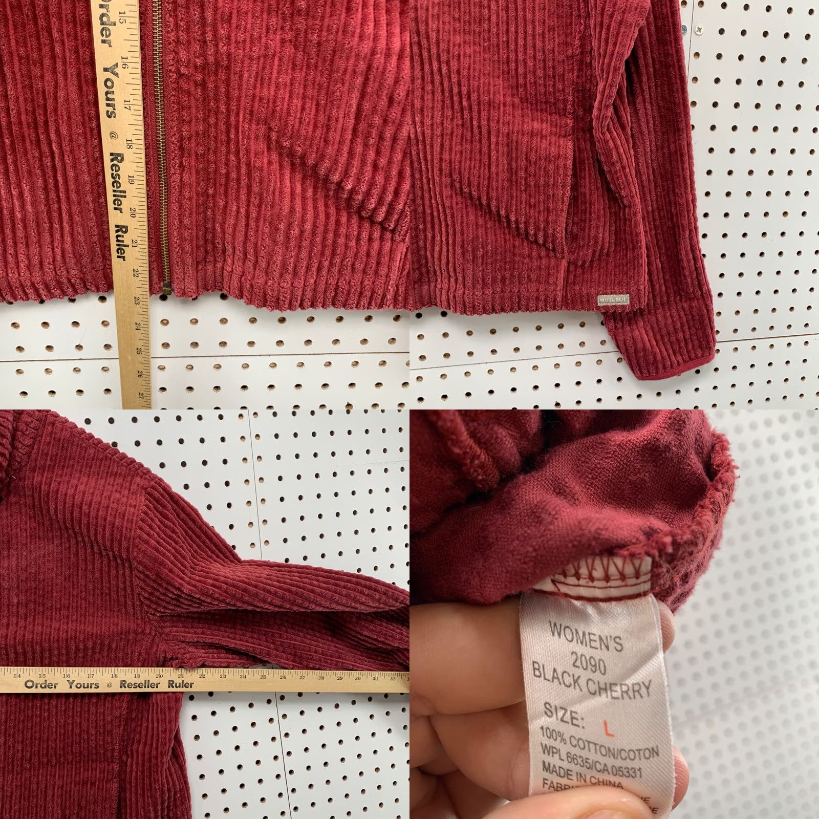 Vintage VINTAGE Woolrich Corduroy Zip Jacket Womens Large Black Cherry 21.5x23 Corduroy Zip Jacket Women L Black Climate? Size L / US 10 / IT 46 - 9 Thumbnail