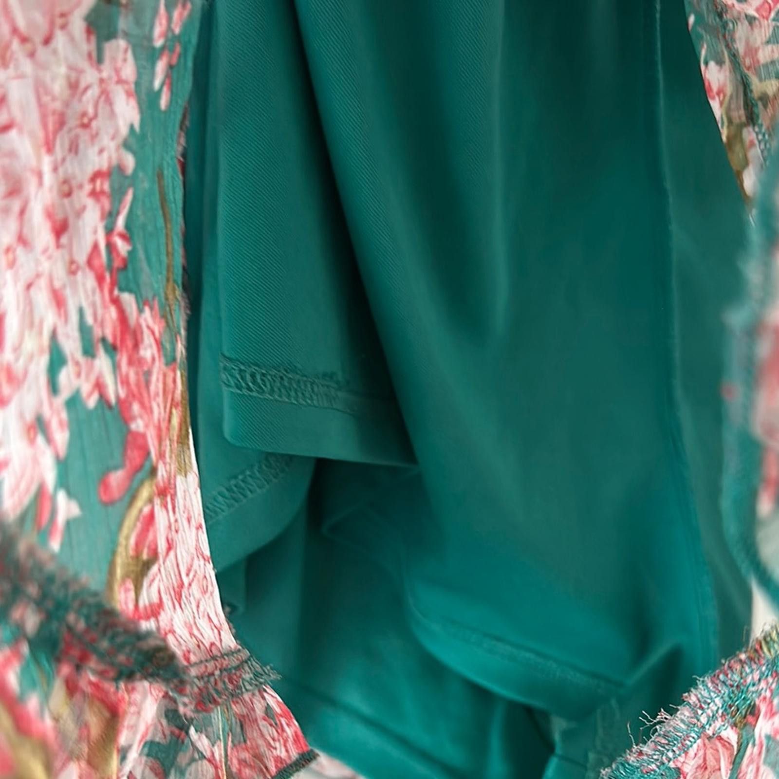 Designer Luxxel Pink and Green Cris Cross Dress Size L / US 10 / IT 46 - 5 Thumbnail
