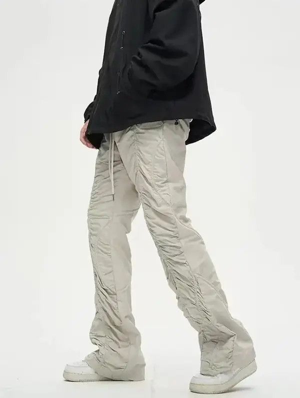 Other Beige Stack Plated Wide Flared Sweatpants Size US 32 / EU 48 - 3 Thumbnail