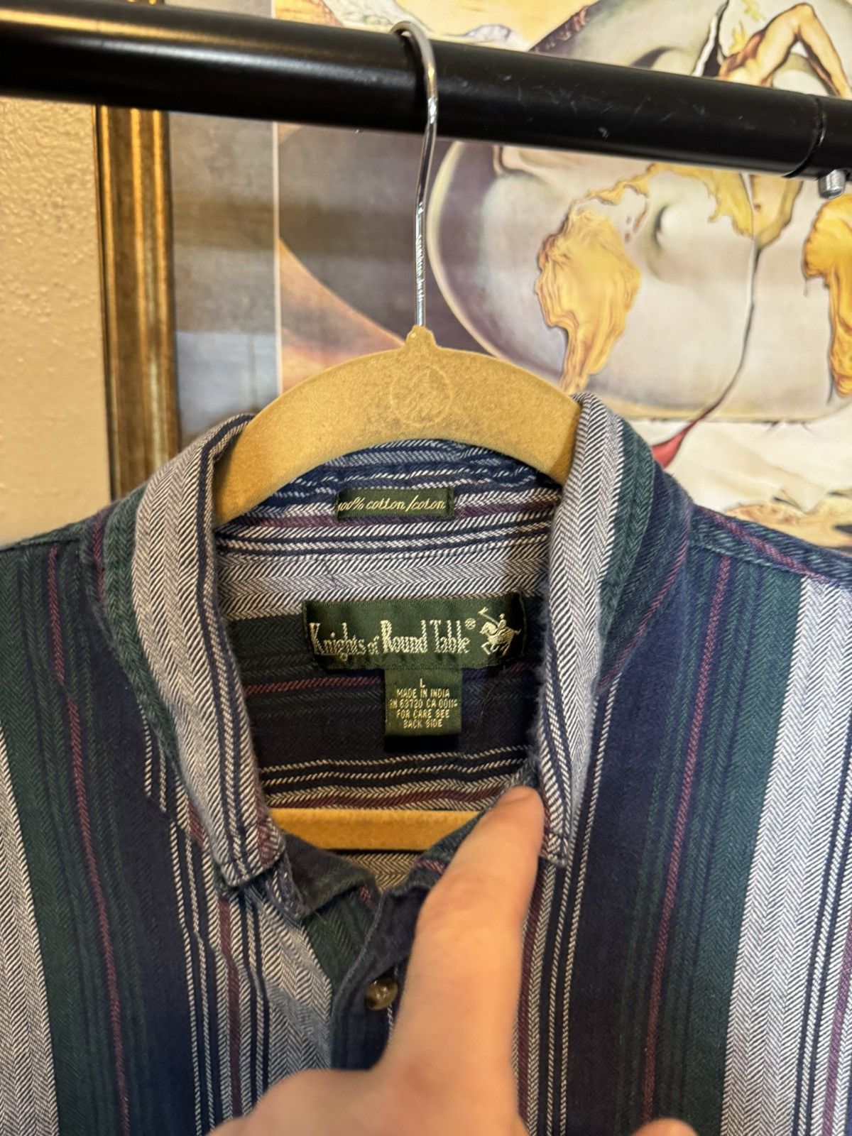 Vintage Vintage Striped Button Up Shirt Size US L / EU 52-54 / 3 - 5 Thumbnail