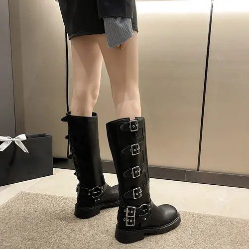 Japanese Brand × Vintage Women’s Biker Boots Gothic Medium Heel Motorcycle style Size US 8 / IT 38 - 2 Thumbnail