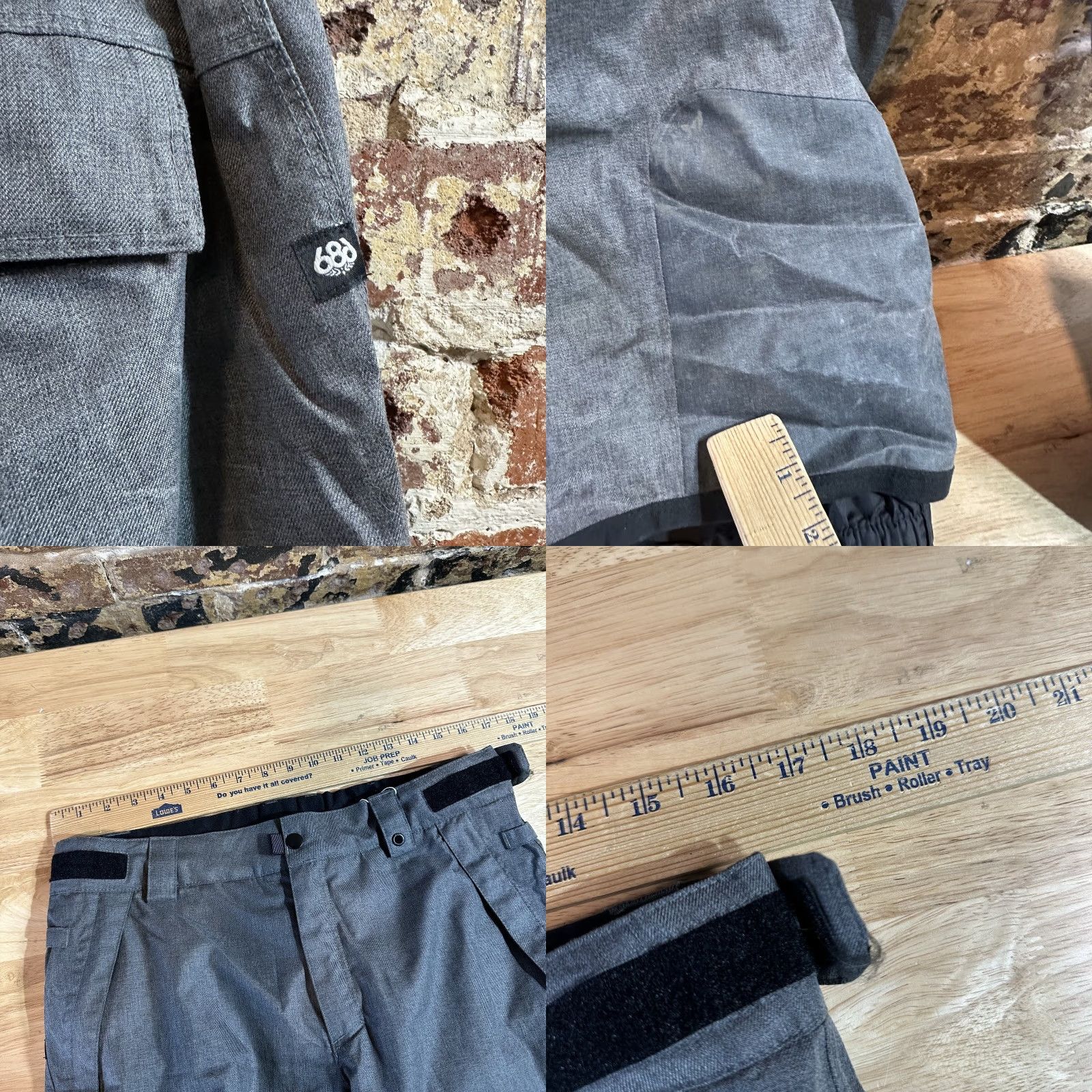 686 686 Snow Pants Mens Small Gray InfiDRY 10K Waterproof Insulated Cargo Ski Size US 29 - 8 Thumbnail