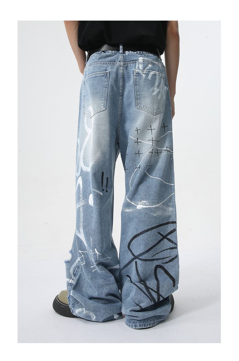 Japanese Brand × Vintage American street graffiti fun straight jeans trend Size US 32 / EU 48 - 5 Thumbnail