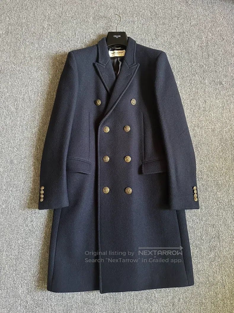 Saint Laurent Paris Saint Laurent Paris Navy Anchor Double Breasted Coat Jacke Size US L / EU 52-54 / 3 - 1 Thumbnail