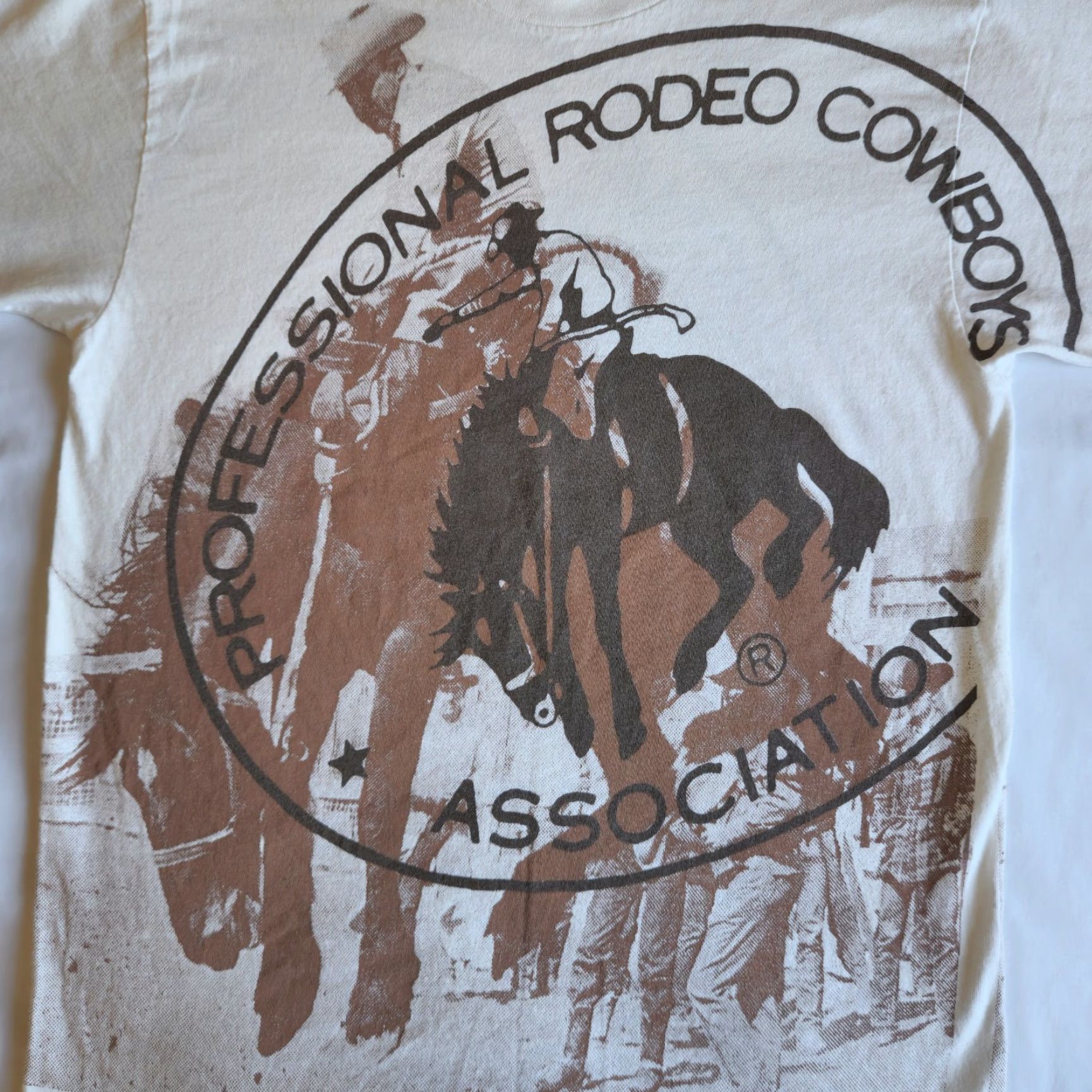 Vintage VINTAGE belton T-Shirt Cowboys Association Graphic Print Double-Sided L 90s USA Made White Crew Neck Mens Regular Short Sleeve Size US L / EU 52-54 / 3 - 2 Thumbnail
