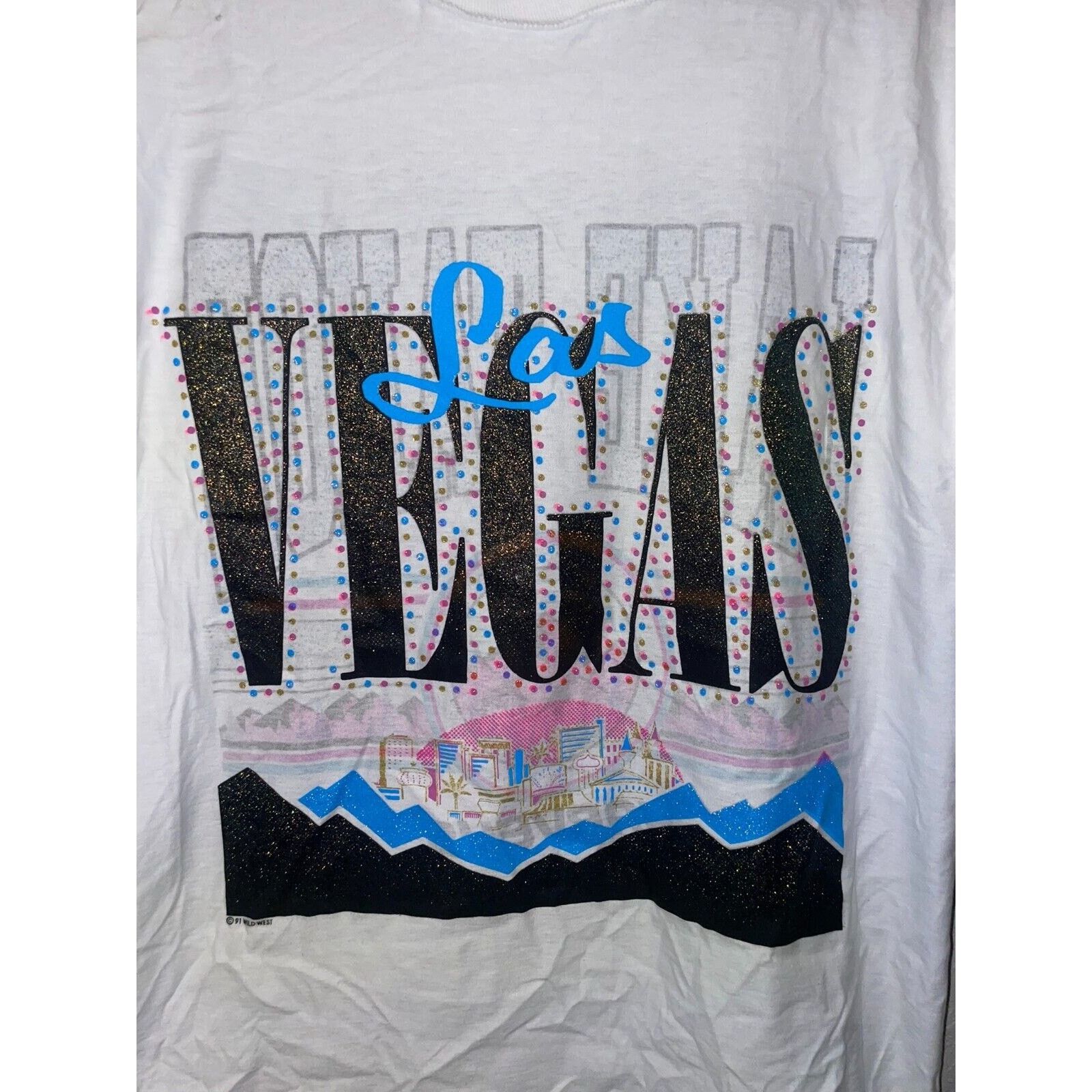 Jerzees VTG Test Print Lake Tahoe Grand Canyon Las Vegas White Tee Size US M / EU 48-50 / 2 - 8 Thumbnail