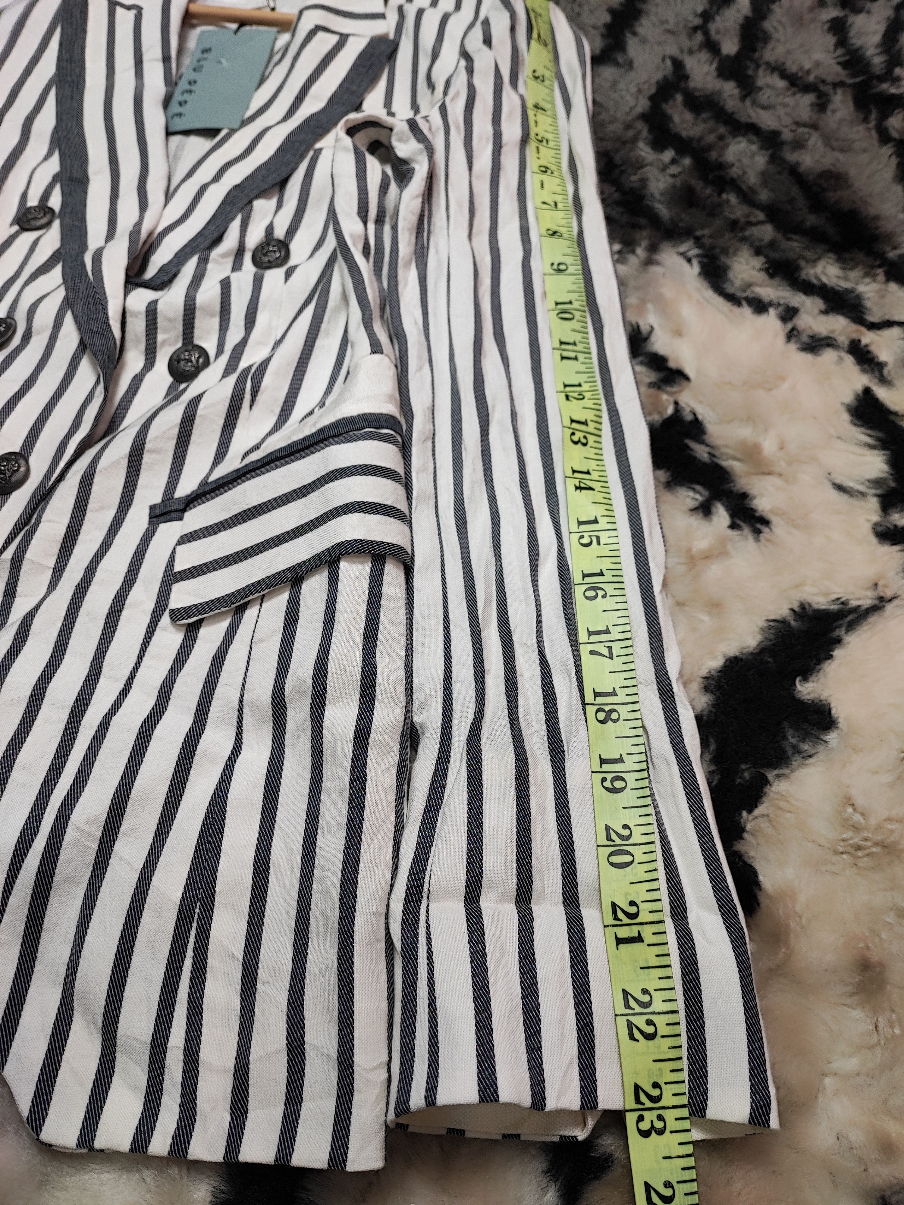 Hysteric Glamour BLU PÉPÉ Nautical Striped Double Breasted Blazer Jacket Size US L / EU 52-54 / 3 - 11 Thumbnail