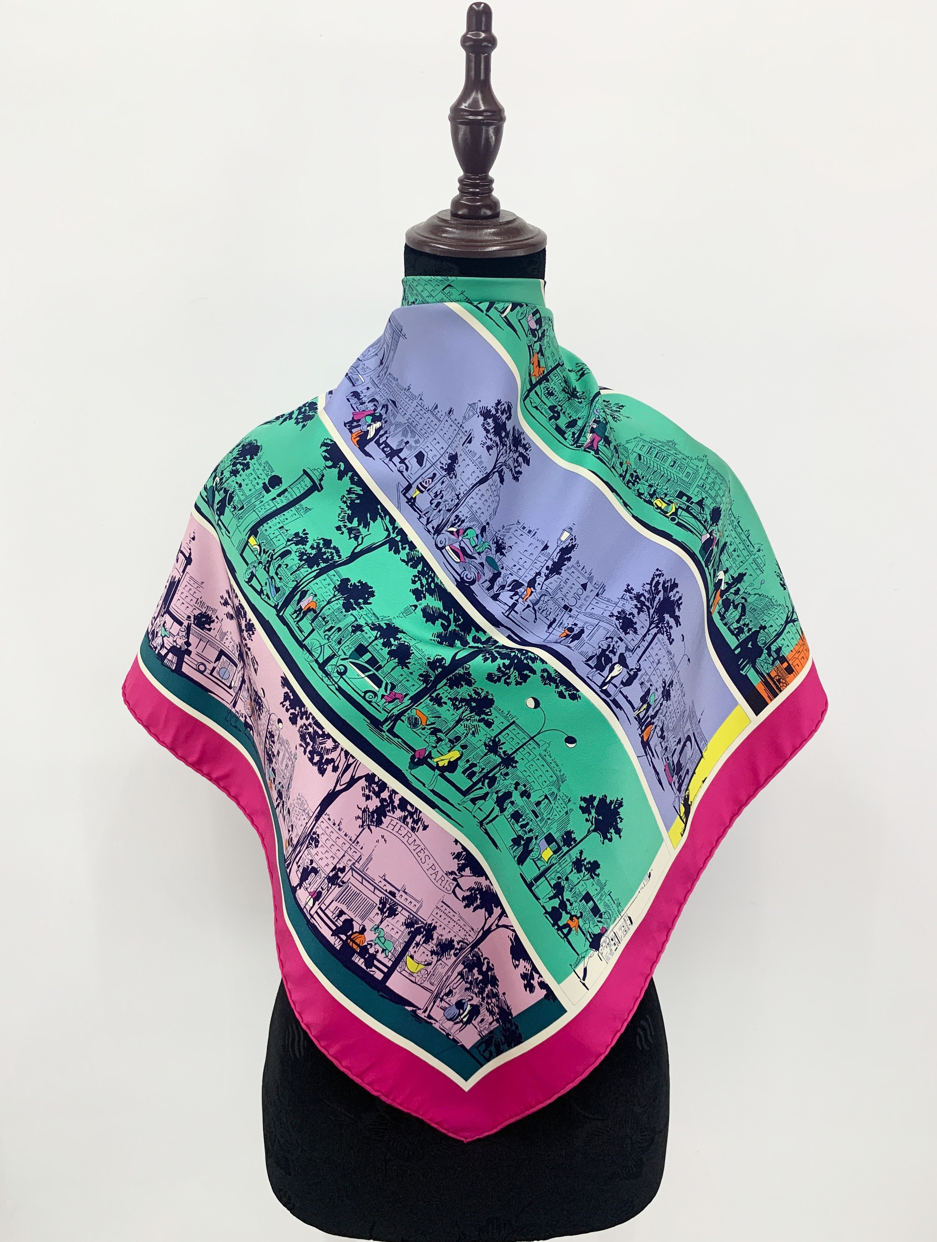 Hermes A l'Ombre des Boulevards Carres Scarves Shawl