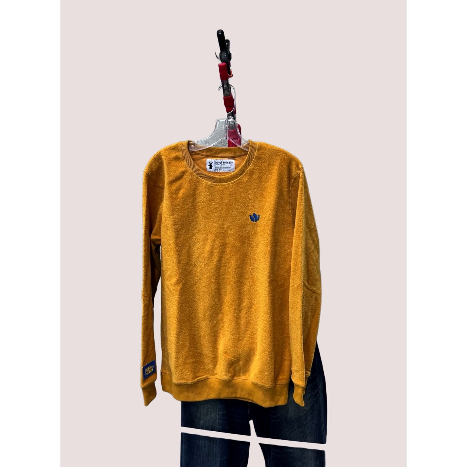 Velour Dutch Bros Coffee Velour Embroidered SWEATER Small S Gold Men XS? Size US S / EU 44-46 / 1 - 1 Thumbnail