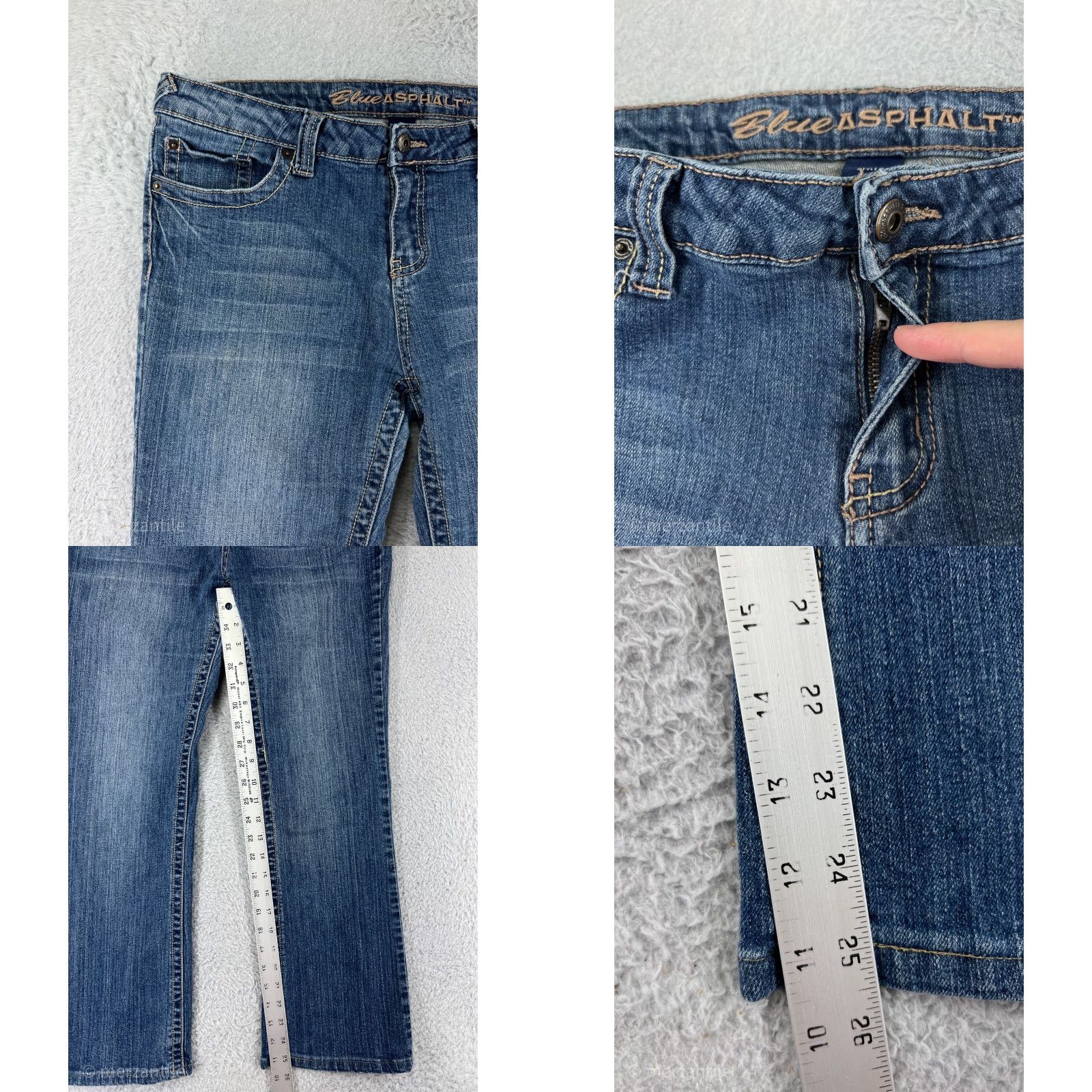 Guess VINTAGE Guess Jeans Womens 13 Blue Denim Jeans Bootcut Embellished Logo 5-Pocket Cotton Blend Blue Size 34" / US 12 / IT 48 - 8 Thumbnail